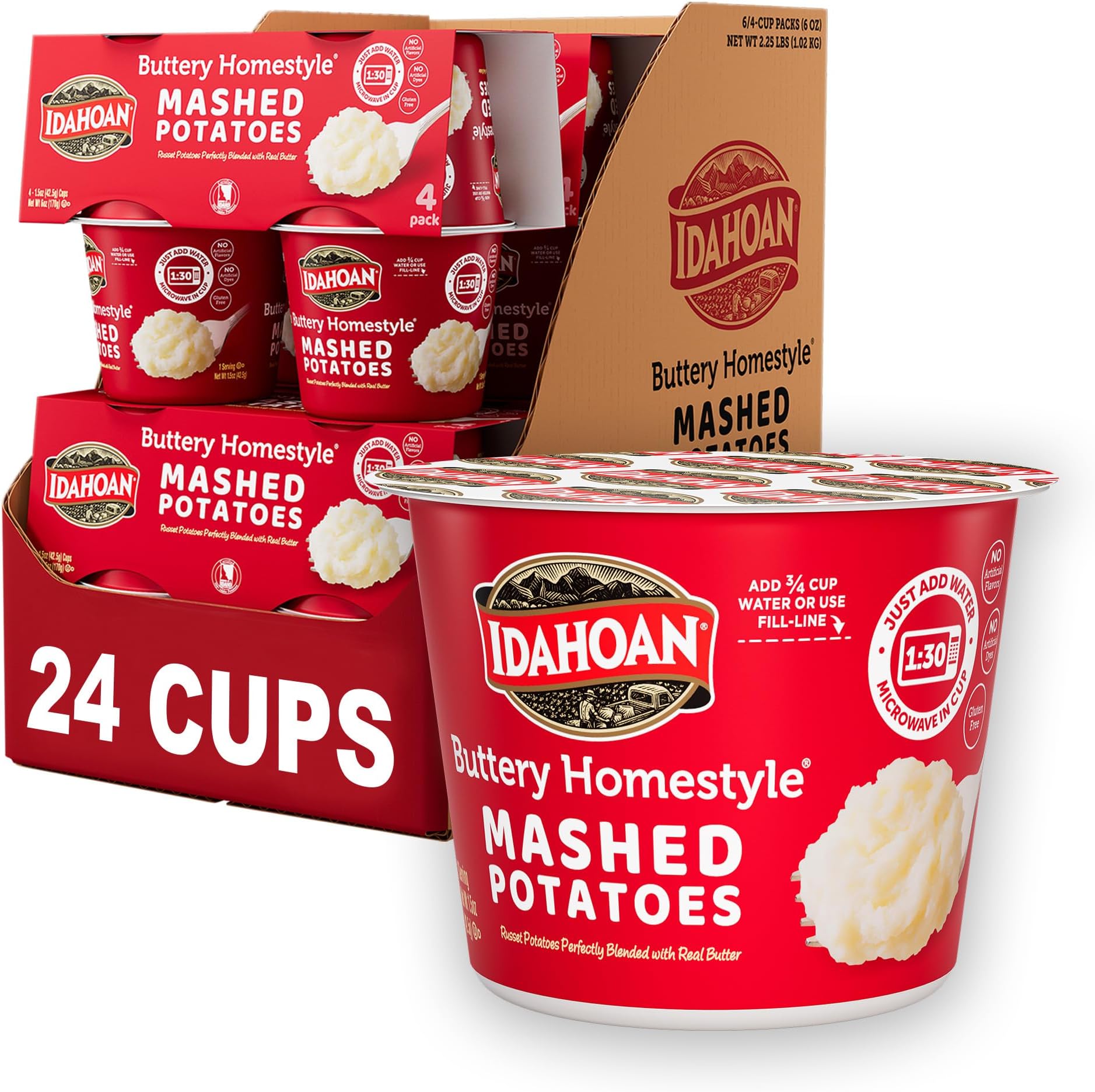 Buttery Homestyle Mashed Potatoes Cup, 1.5oz (Pack of 24)