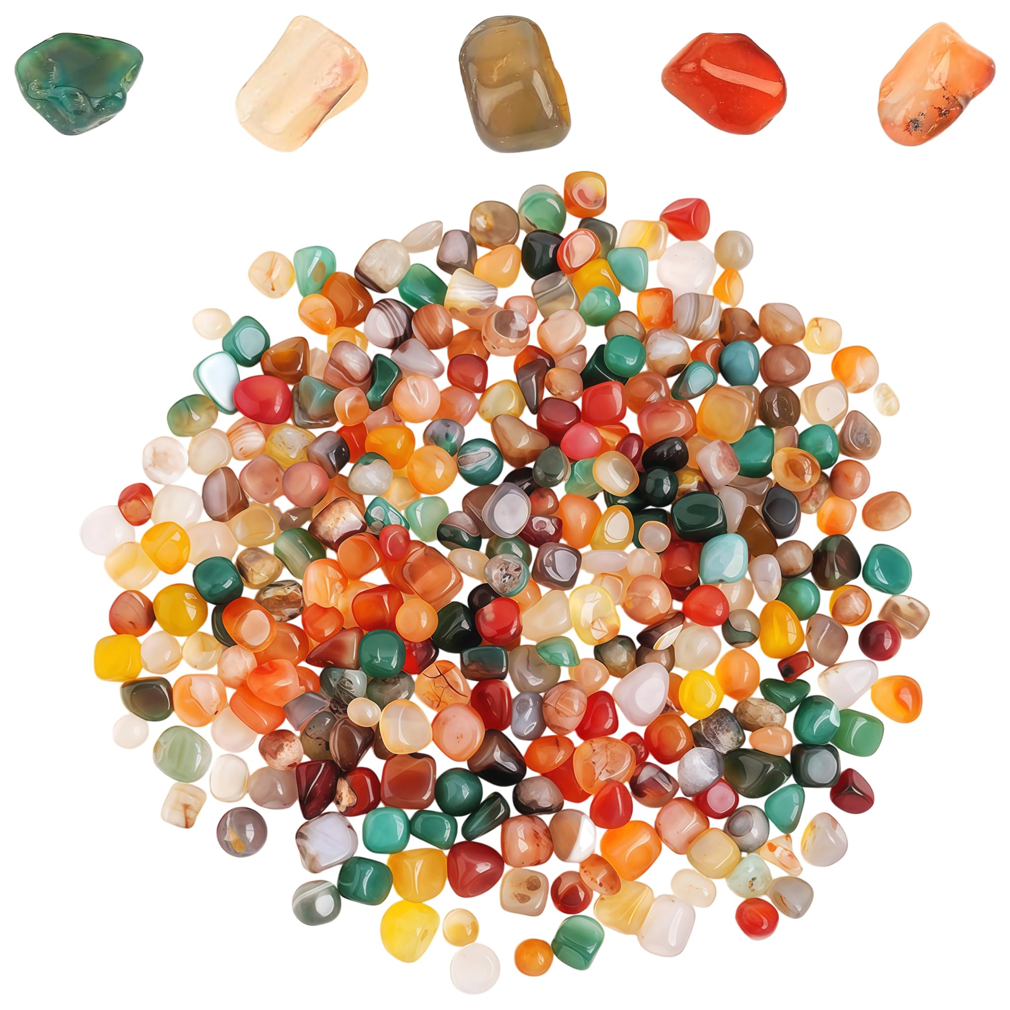 400 g kamienie dla dzieci, Tumbled Stones 11-25 mm półszlachetne mieszanka do poszukiwania skarbów, urodzin, dekoracji i zestawów kamieni szlachetnych