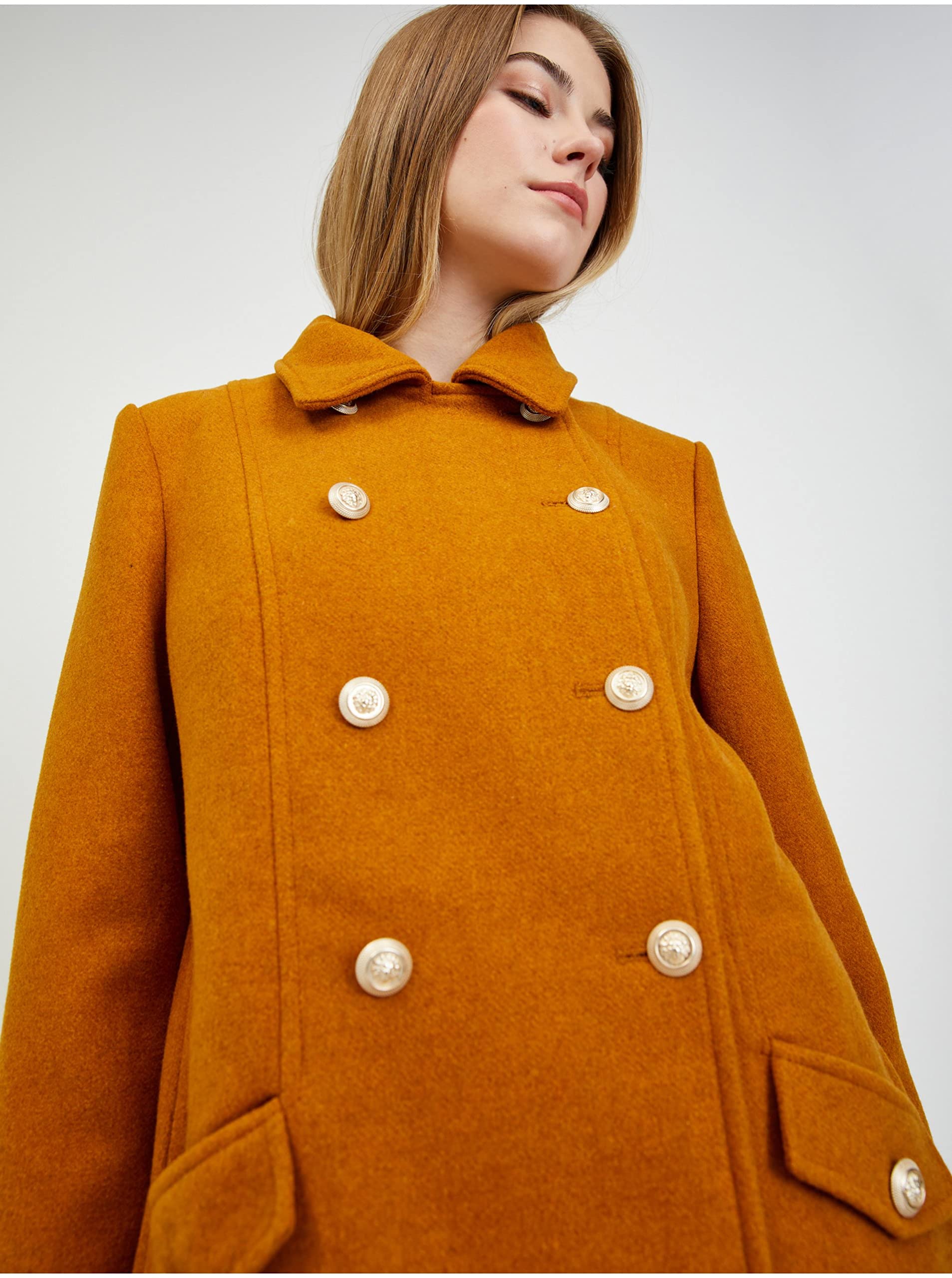 ORSAY Brauner Damen-Wintermantel mit Wolle Trendige Damenmäntel | Stilvolle Begleiter | Warme Wintermode | Modische Mäntel | Elegante Outerwear | Winterjacken | Klassische Mäntel L
