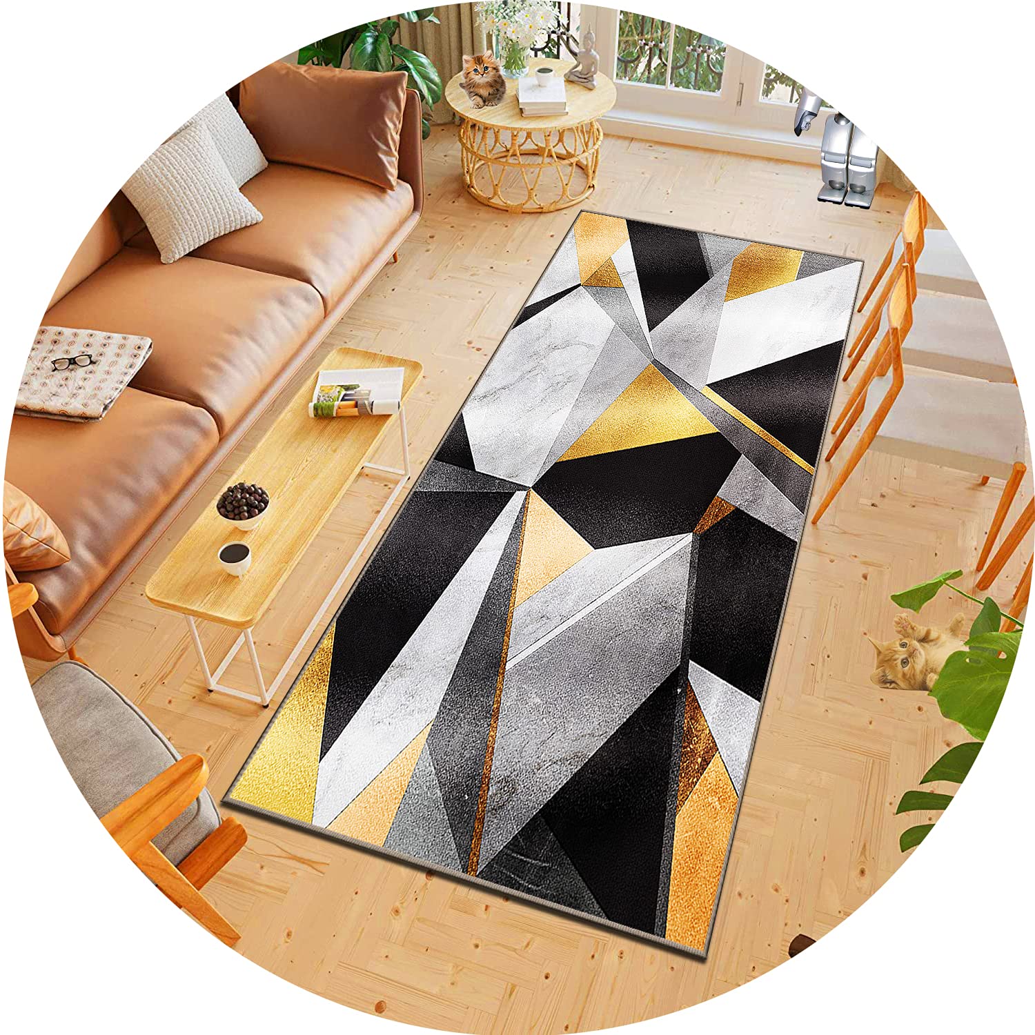 Tappeto Runner Corsia 120x480cm Tappeto Ingresso Esterno Antiscivolo Resistente all'olio Adatto per Cucina e Bagno