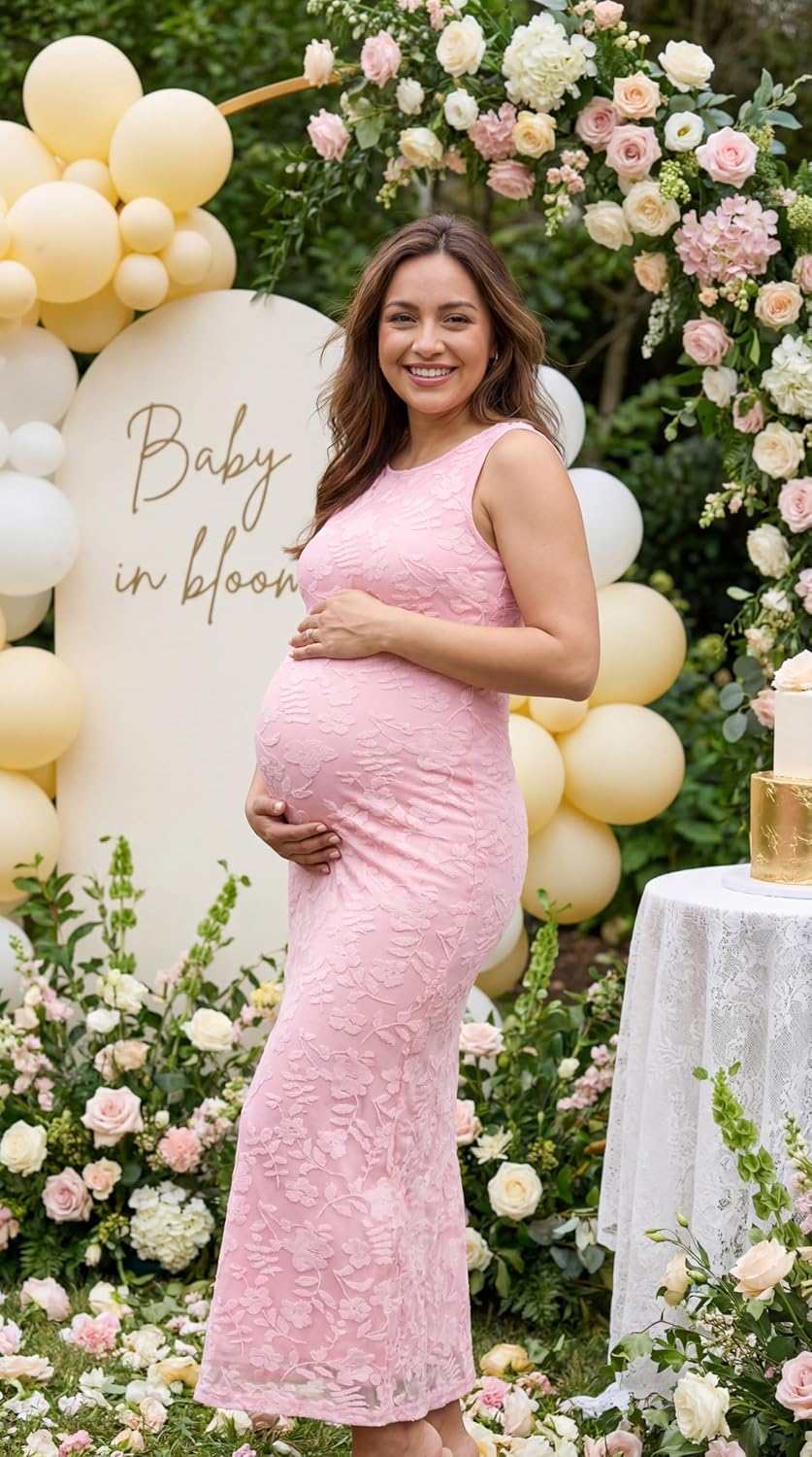 MEROKEETY Womens 2026 Summer Floral Maxi Dress Sleeveless Tie Waist Elegant Formal Bodycon Wedding Guest Party Long Dresses - Image 6