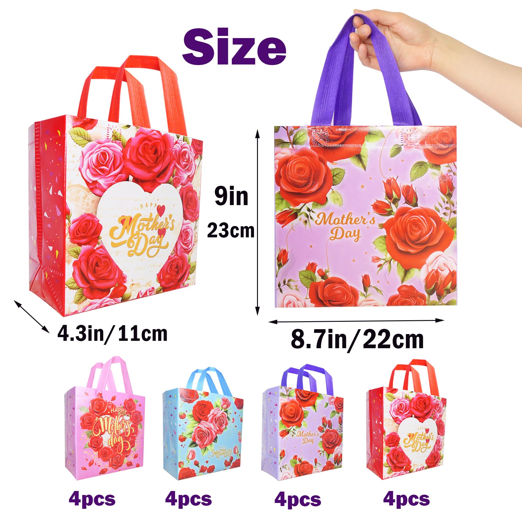 Amazon.com: HADDIY Happy Mother's Day Tote Gift Bags with Handles