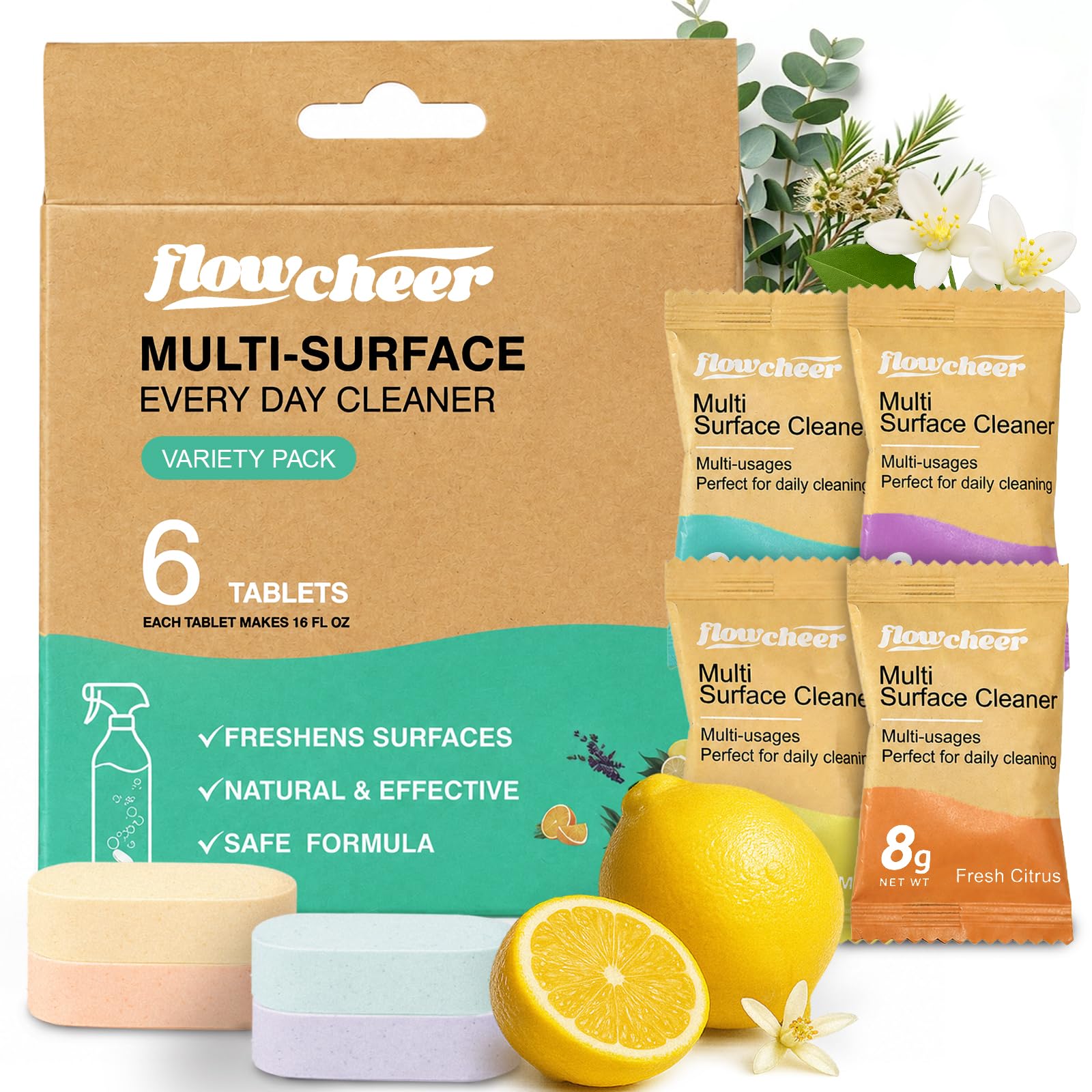 flowcheer Eco-Eriendly All Purpose Cleaning Refills (Mixed-6)