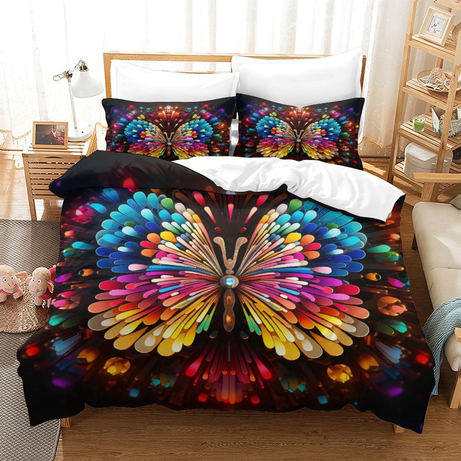 Parure de lit hypoallergénique 260x220 cm douce pour peau sensible