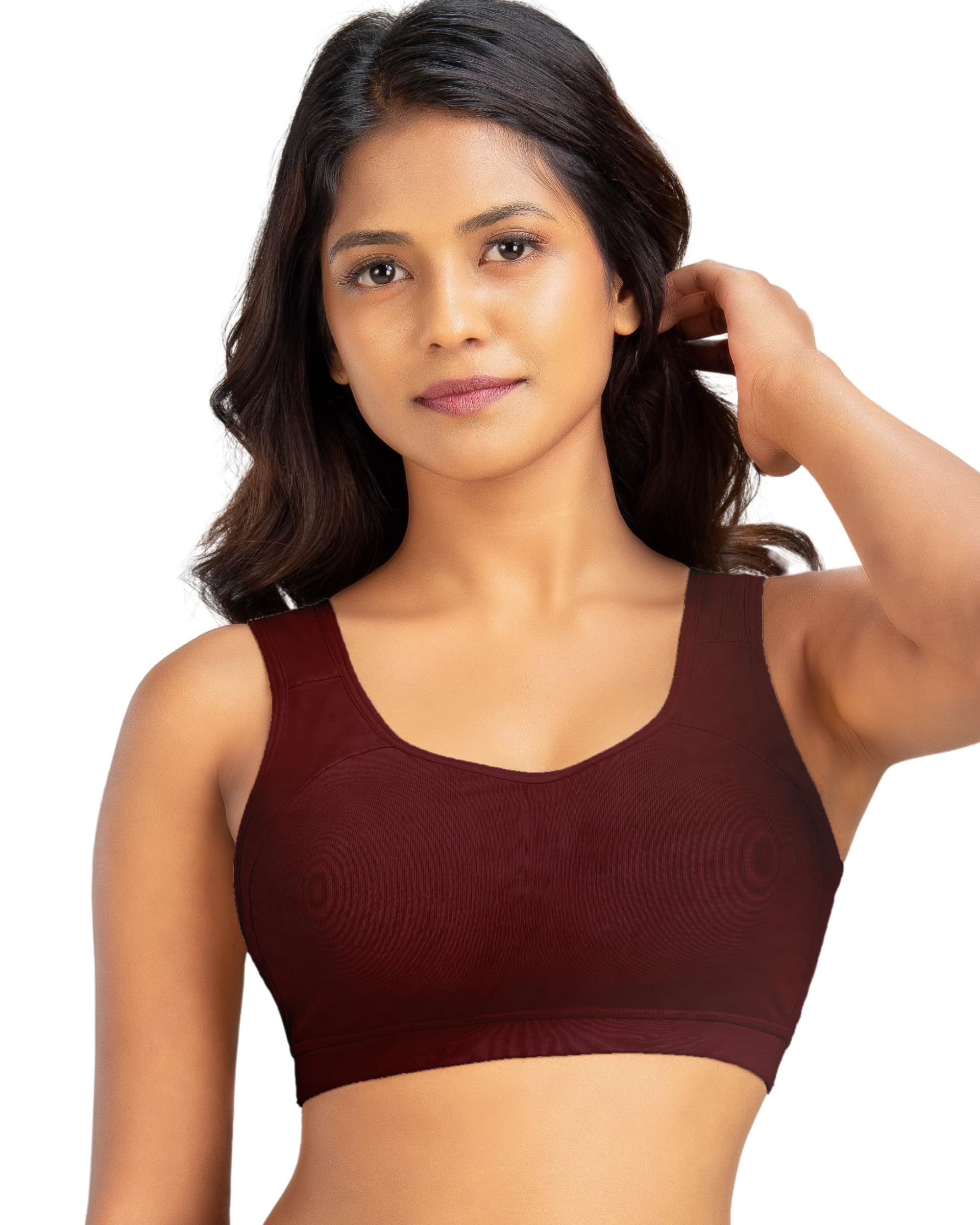Brida Cotton Lycra Wired Extra Comfort Seamless Bra with Removable Pad Sports Bra - Sporty Style-image-26
