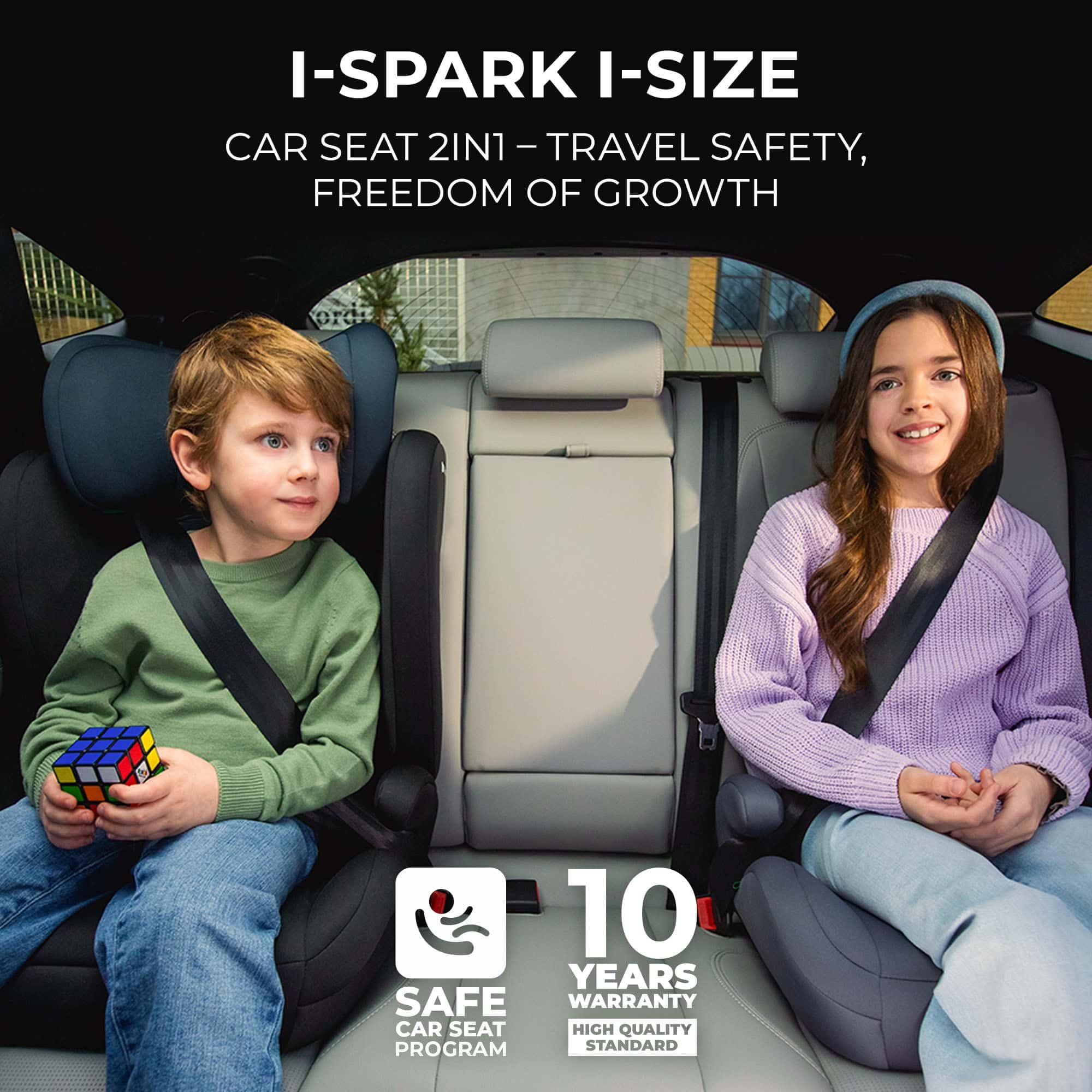 Kinderkraft I-SPARK Seggiolino auto, i-Size, Gruppo 2/3 100-150 cm, da 3,5 a 12 anni, da 15 a 36 kg, leggero (4,5 kg), cintura di sicurezza a 3 punti, Protezioni laterali, Verde