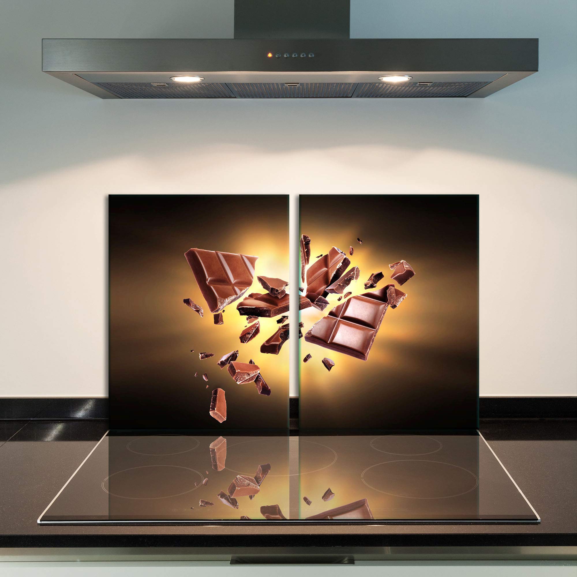 decorwelt Placa para Cubrir la vitrocerámica, 2 Piezas, 2 x 40 x 52 cm, para cocinas de inducción, Color marrón