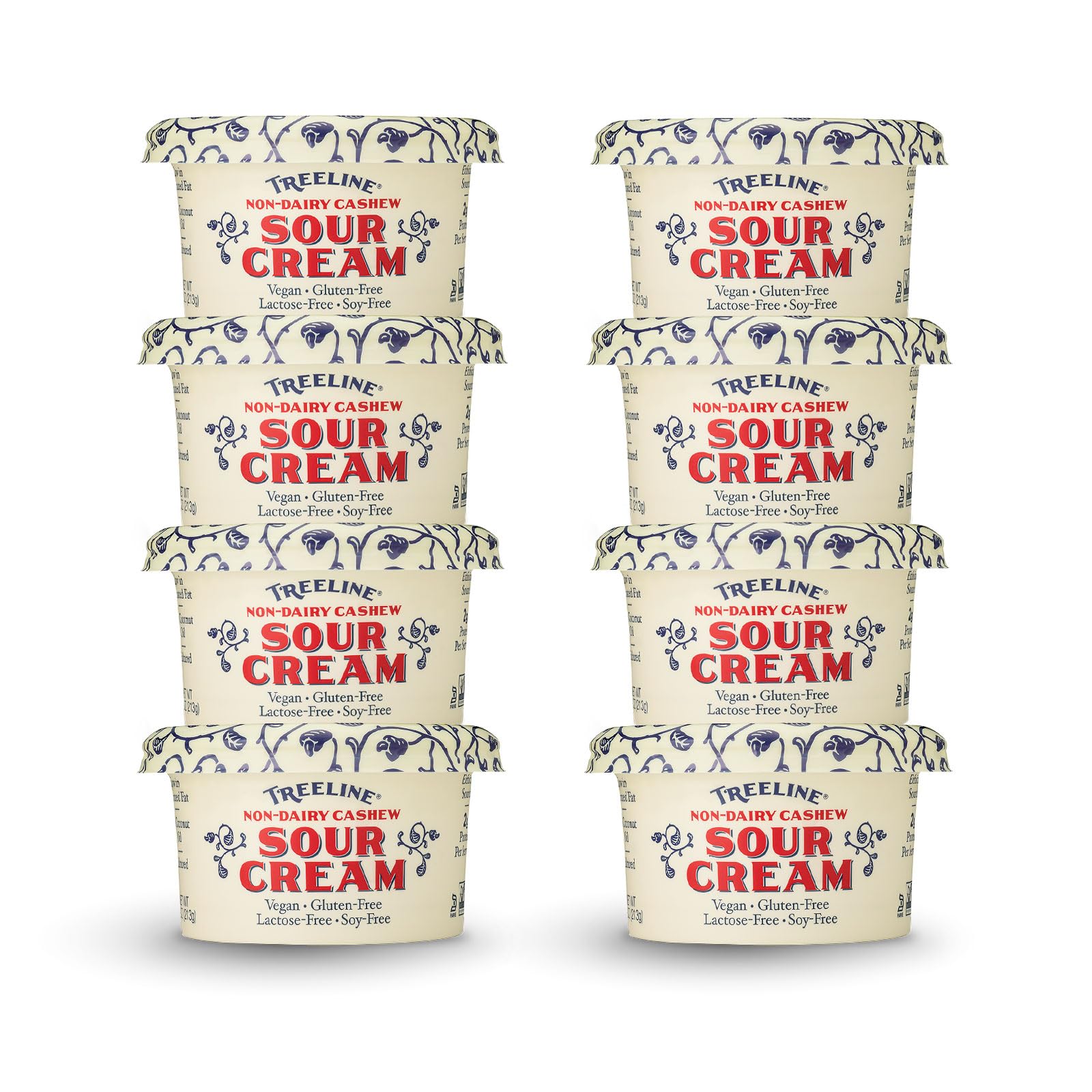 Treeline Cheese - Vegan Non-Dairy Cashew Sour Cream 7.5 oz., 8-Pack
