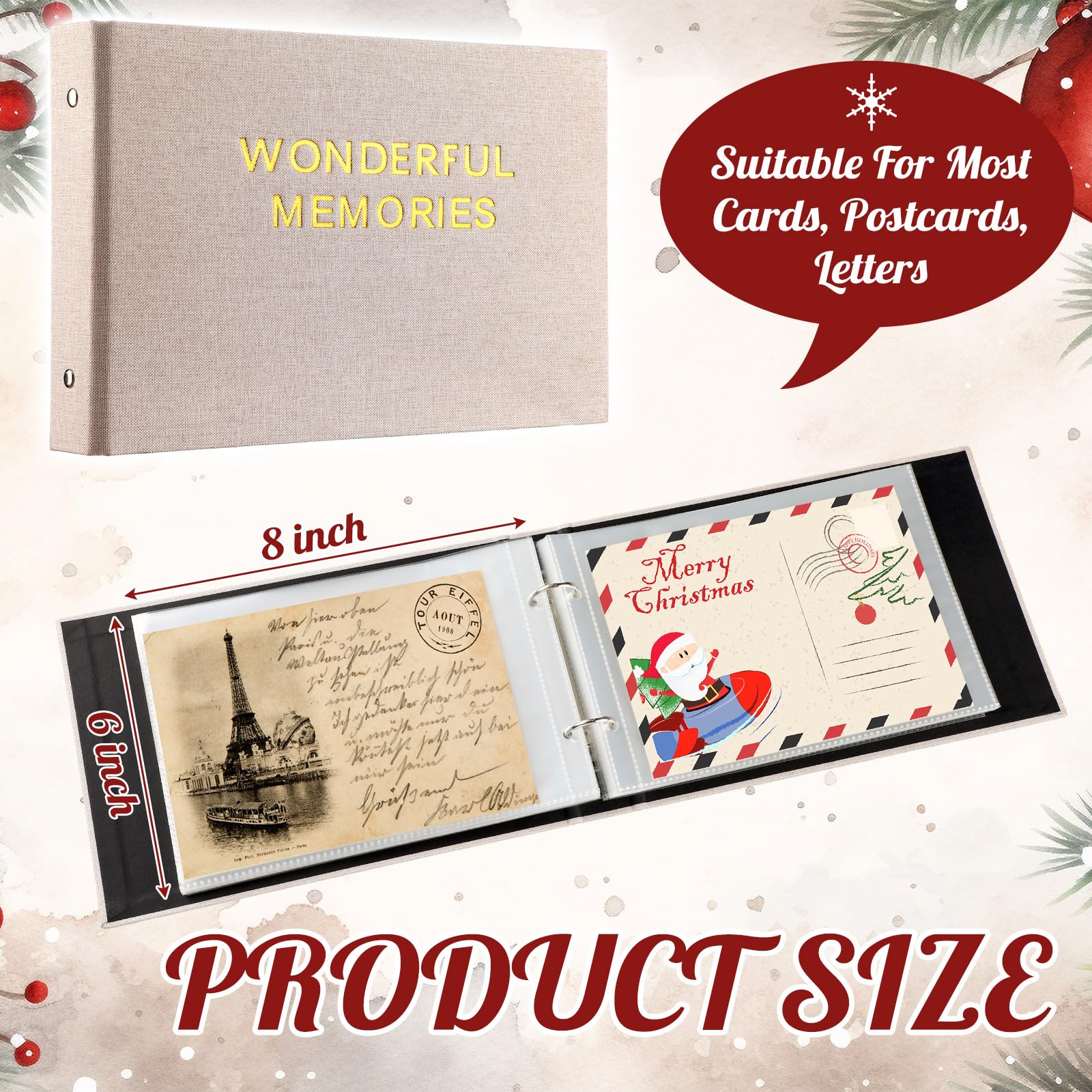 Spiareal Wonderful Memories Karten-Organizer-Set, Grußkartenhalter, 15,2 x 20,3 cm, 100 Seiten, Stempelbuch, Album, Präsentation, Aufbewahrung für Erinnerungen, Grußkarten, Fotos, Geschenk