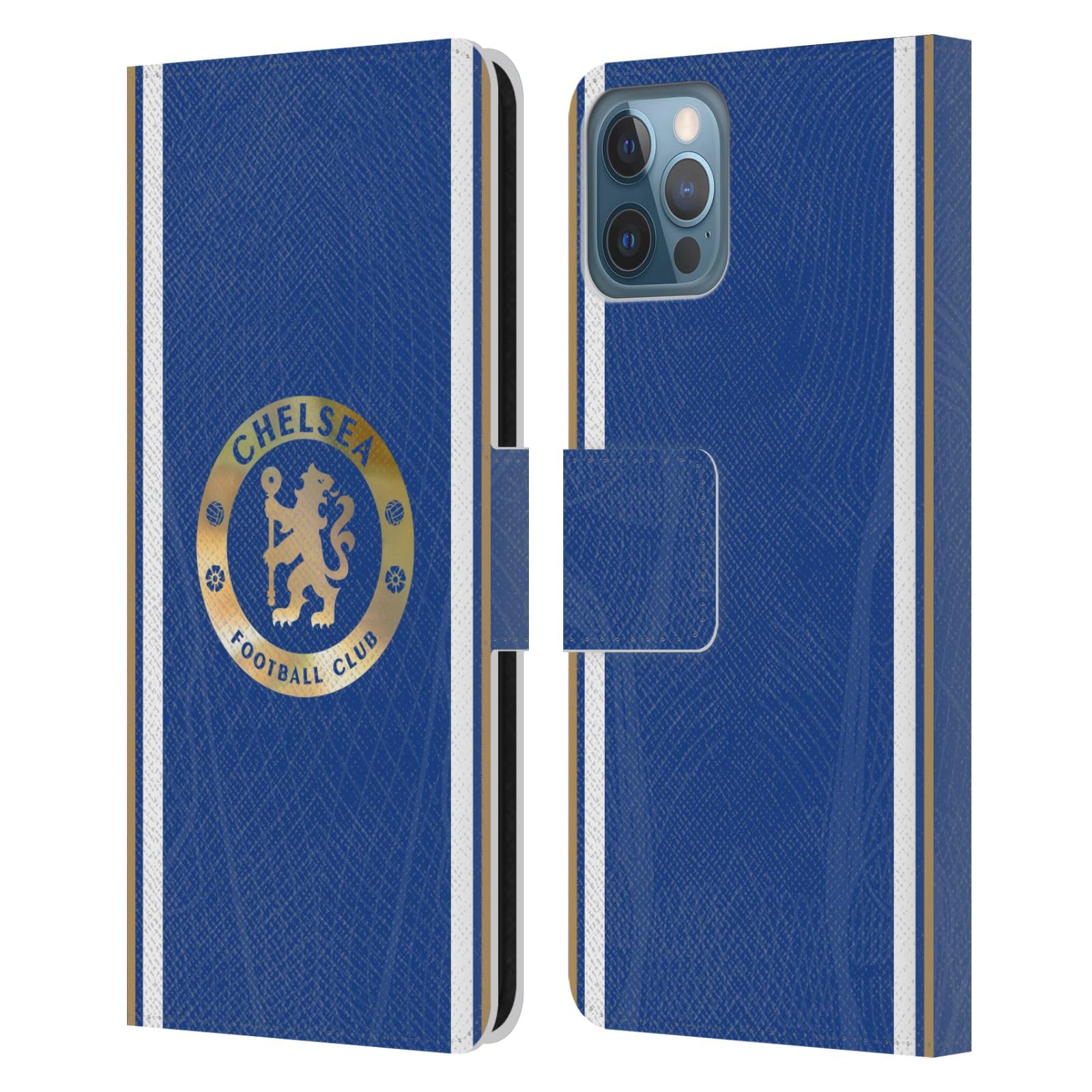 Head Case Designs Officially Licensed Chelsea Football Club Home 2023/24 Kit Leather Book Flip Case Cover Compatible With Apple iPhone 12 / iPhone 12 Pro