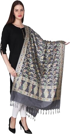 Rameshwaram Fabrics Pashmina Shawl, Banarasi Dupatta for Women, Pure Silk Chunnis for Wedding, Party - Soft Scarf stoles