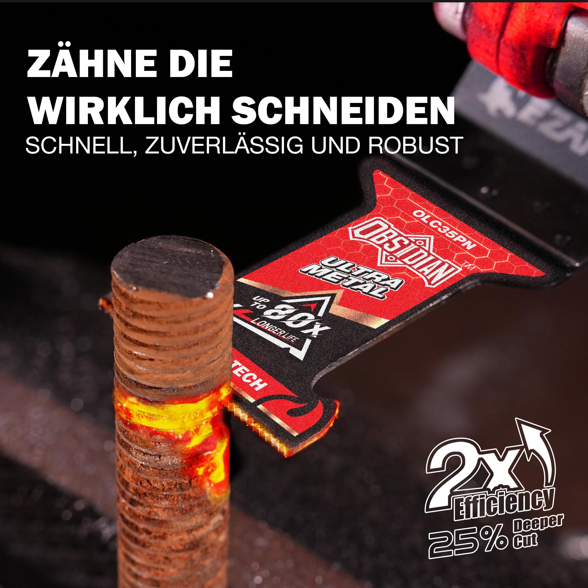 EZARC TiAlN Obsidian Hartmetall Multitool Sägeblätter (Profi), Multimaster Sägeblätter für Hartmetall, Nägel, Bolzen und Schrauben, Universell Passend für Multitool Zubehör, 3er-Pack