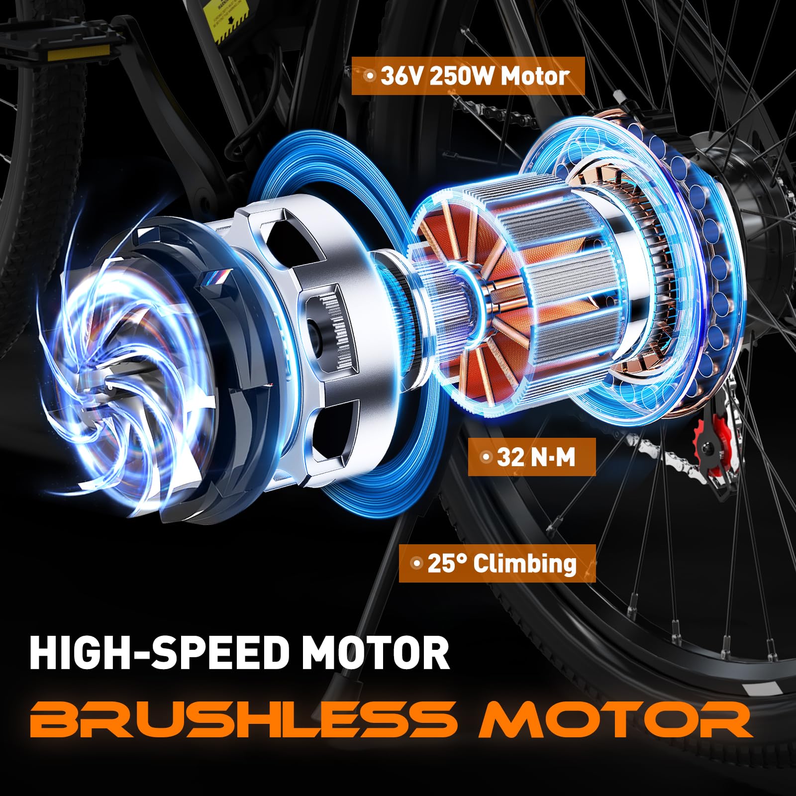 COLORWAY Bici Elettrica per Adulti, 26" Mountain Bike, Bicicletta Elettrica Commute E-bike con Batteria rimovibile 36V 15Ah, Display LCD, Doppio Freno a Disco ebike