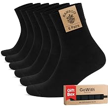 GoWith 6 Pairs Bamboo Crew Dress Socks for Men & Women, Casual Mid-Calf Socks, Breathable Rayon, Premium, Seamless Toe 3560