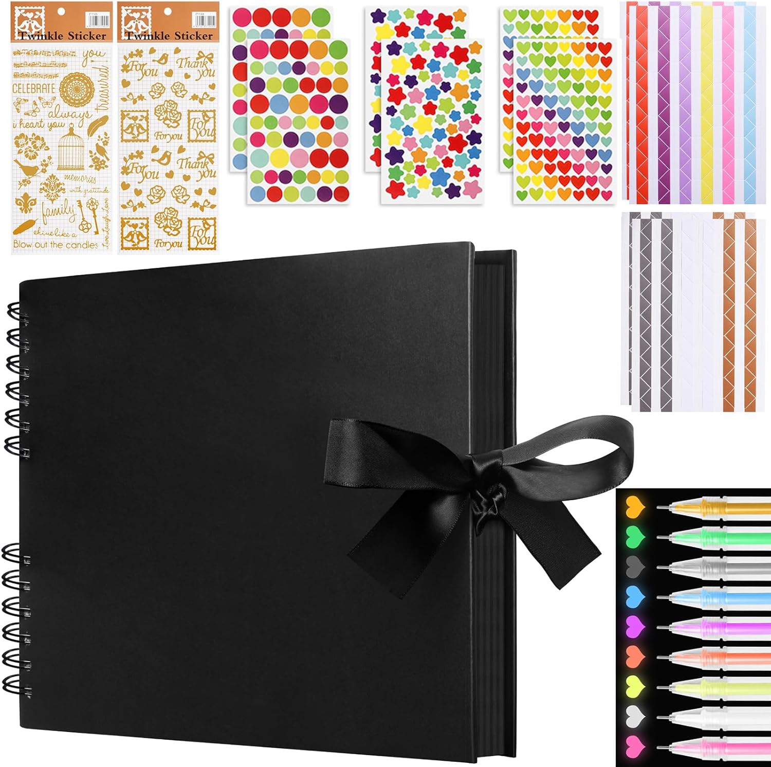 Scrapbook Photo Albums 80 Black Pages Photo Album Scrapbook with 9