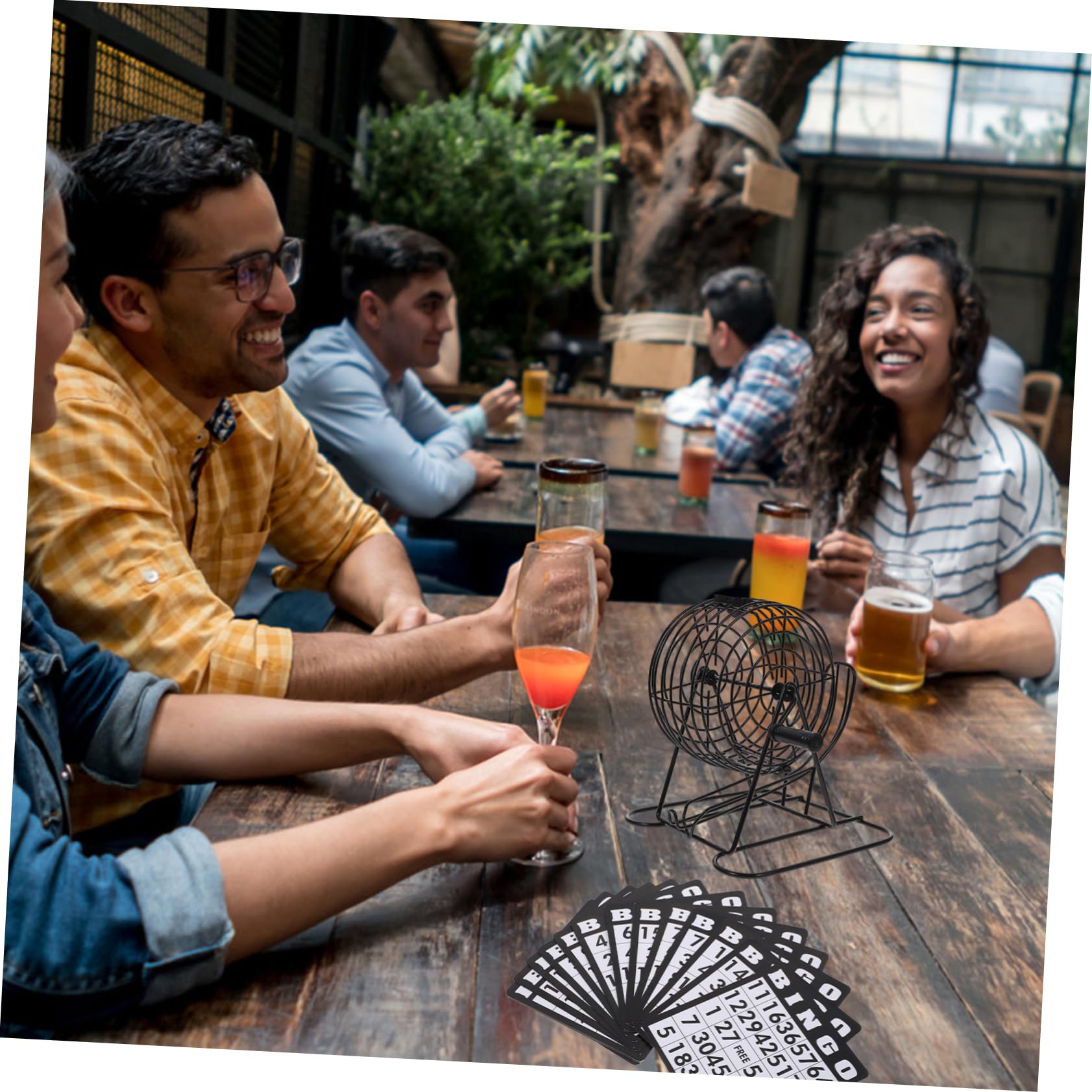 KOMBIUDA Máquinas de Bingo de Lotería Portátil Jaula de Accesorio para Fiestas Juguete de Mesa para Divertir Eventos Sociales
