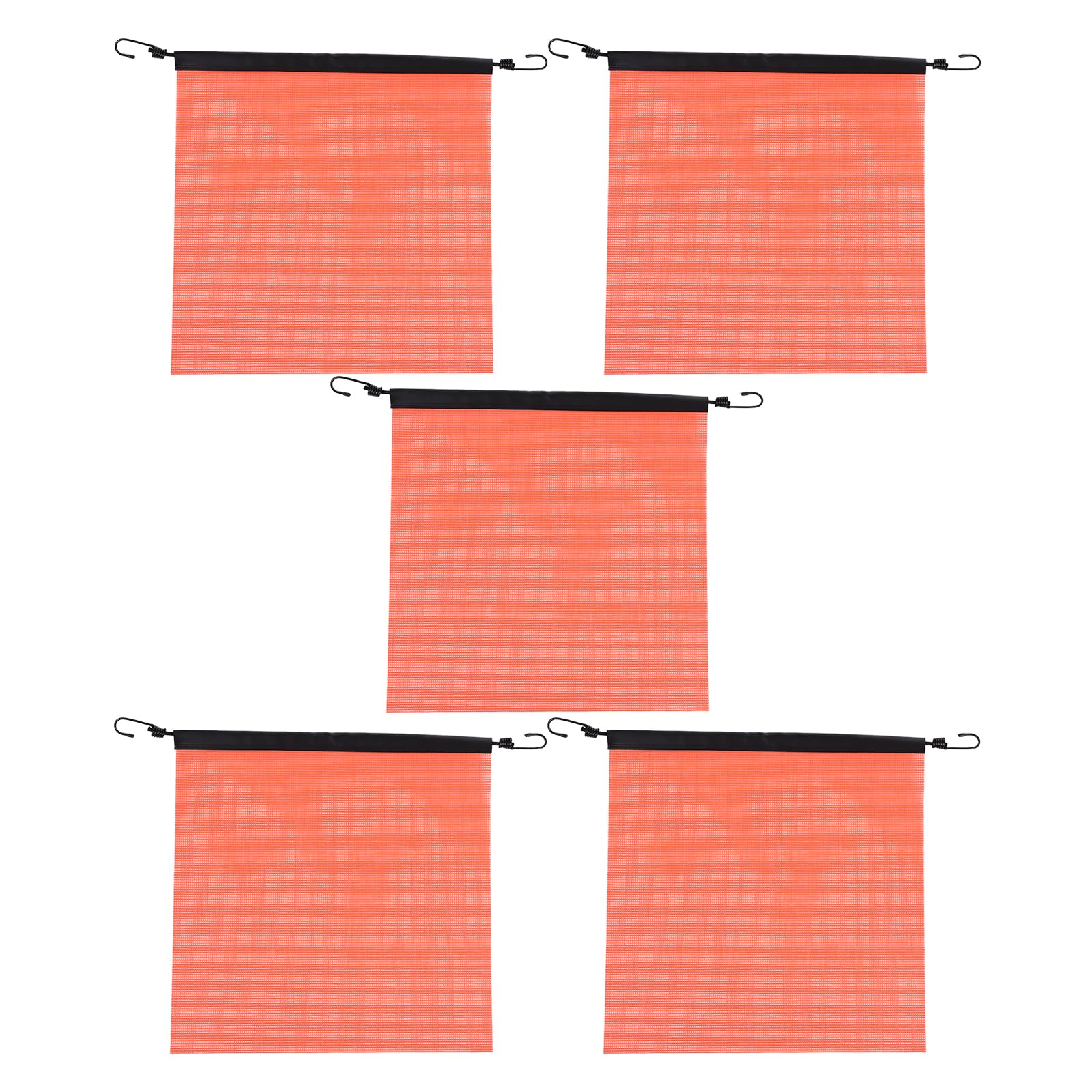 Bandera de Seguridad de Malla Naranja Pvc 46x46cm 5 Piezas | Carga de Tuberías y Remolques, Señal de Advertencia Aprobada Dot, para Transporte de Madera y Obra