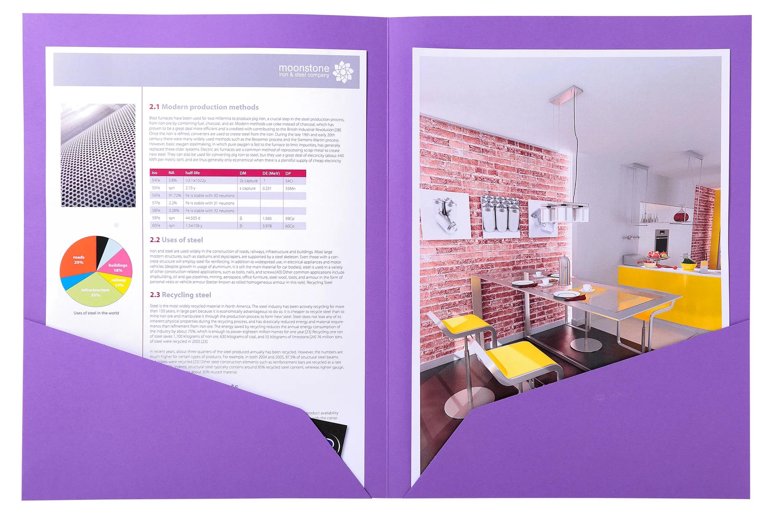 Exacompta 250 Mappen mit Doppeltasche Rock"s dunkelviolett