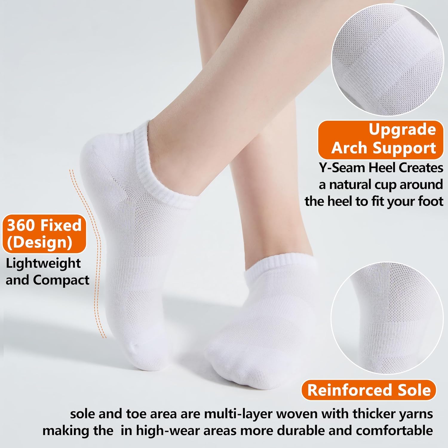ATBITER 12 Pairs Ankle Socks Women and Men Low Cut No Show Athletic Running Short Socks - Image 4