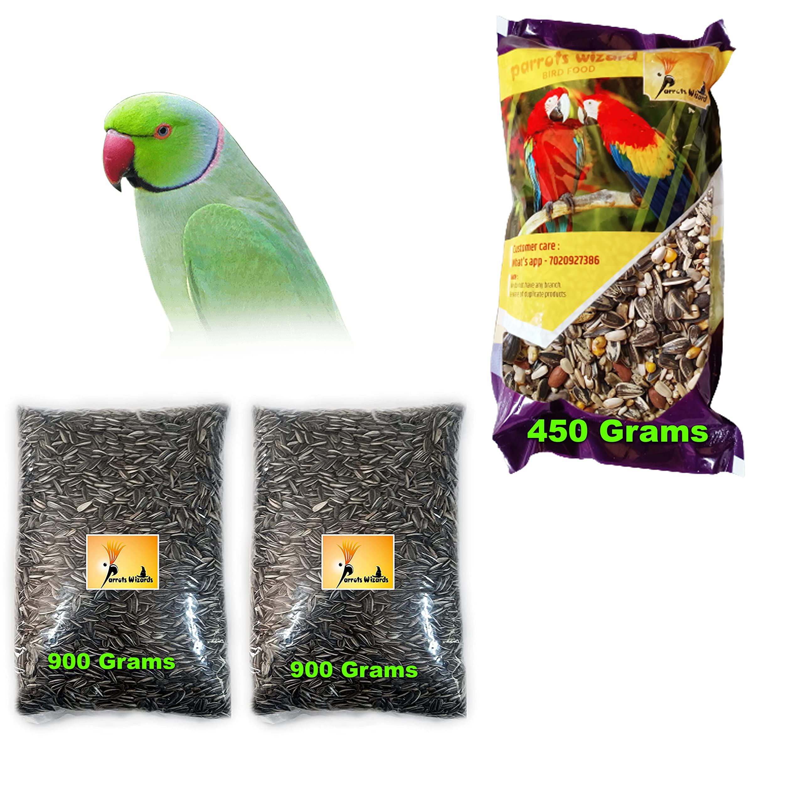 Parrots Wizard Big Parrot Food 31 Types of Seed (450gm) and Small Size Strip Sunflower Seeds (1800gm) Combo (B09XXTJMTY) Amazon Price History, Amazon Price Tracker