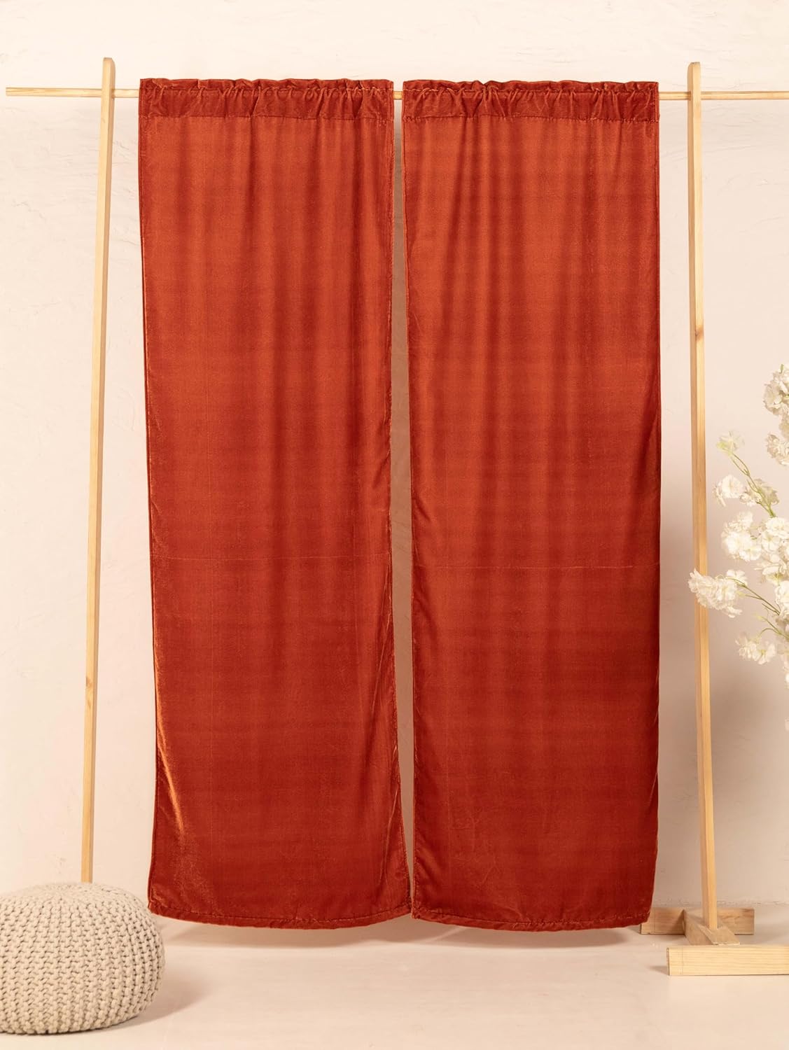 THE ART BOX Ultra Soft Luxury Blue Velvet Curtains 2 Panels Set Elegant Interior Decoration Extra Large Window Blackout Velvet Rod Pocket Drapes for Living Room, Home Décor (63"x52" Each Panel)