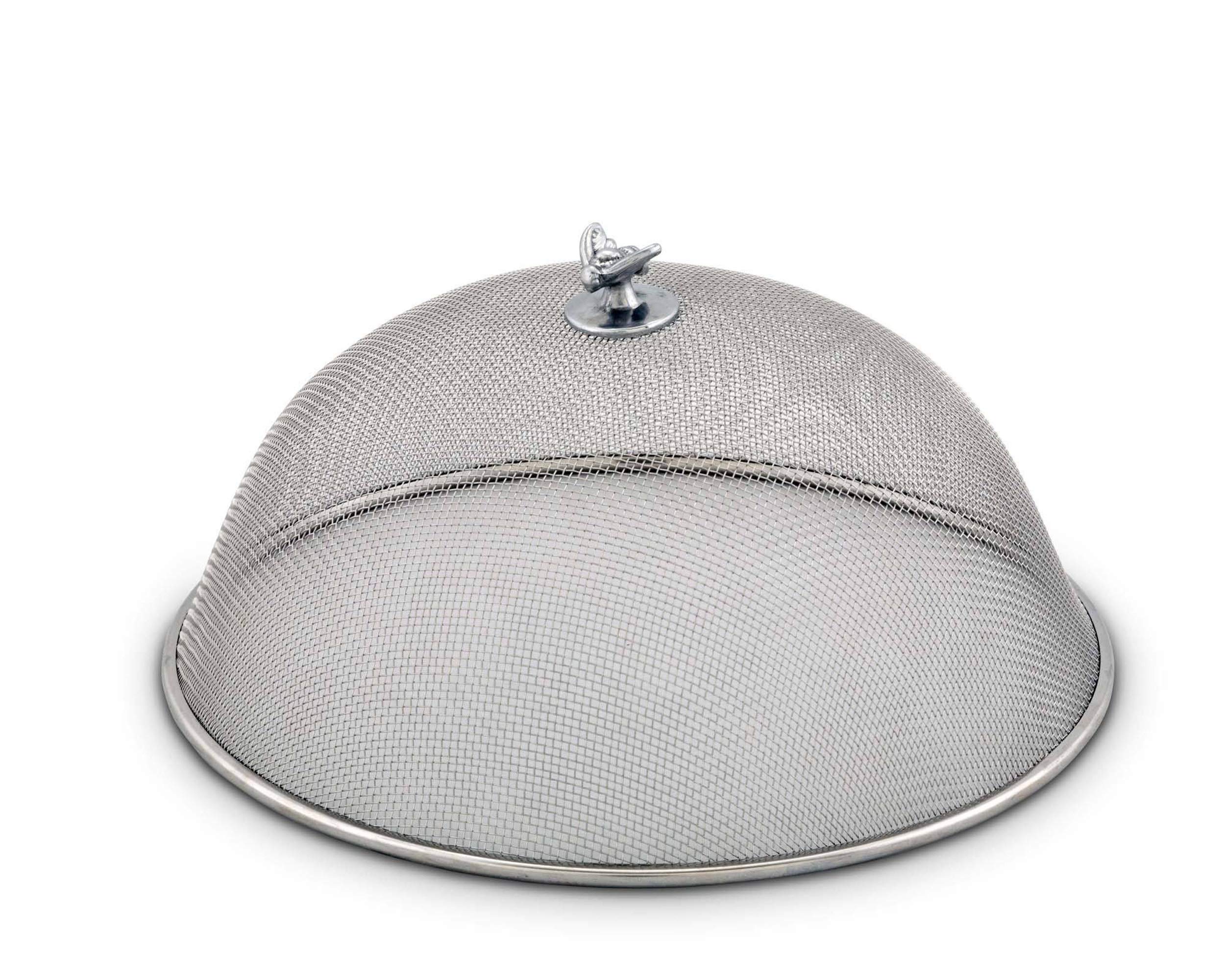 Arthur Court Stainless Steel Mesh Picnic Food Cover Protectors For Bugs, Parties Picnics, BBQs/Cast Aluminum Bee Knob 10.5 inch Diameter x 5 inch Tall