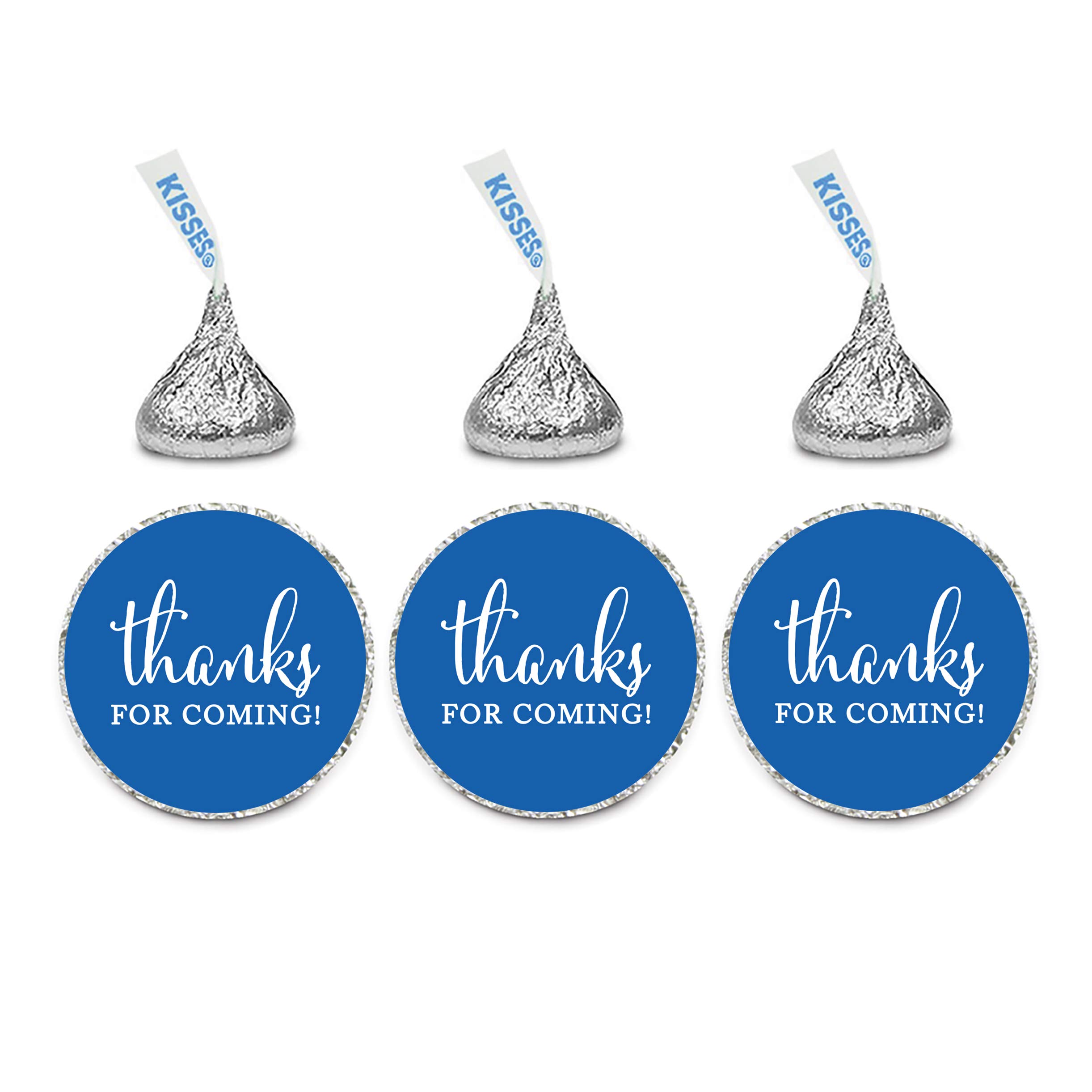 Andaz Press Chocolate Drop Labels Stickers, Thanks for Coming!, Royal Blue, 240-Pack, for Wedding Birthday Party Baby Bridal Shower Kisses Party