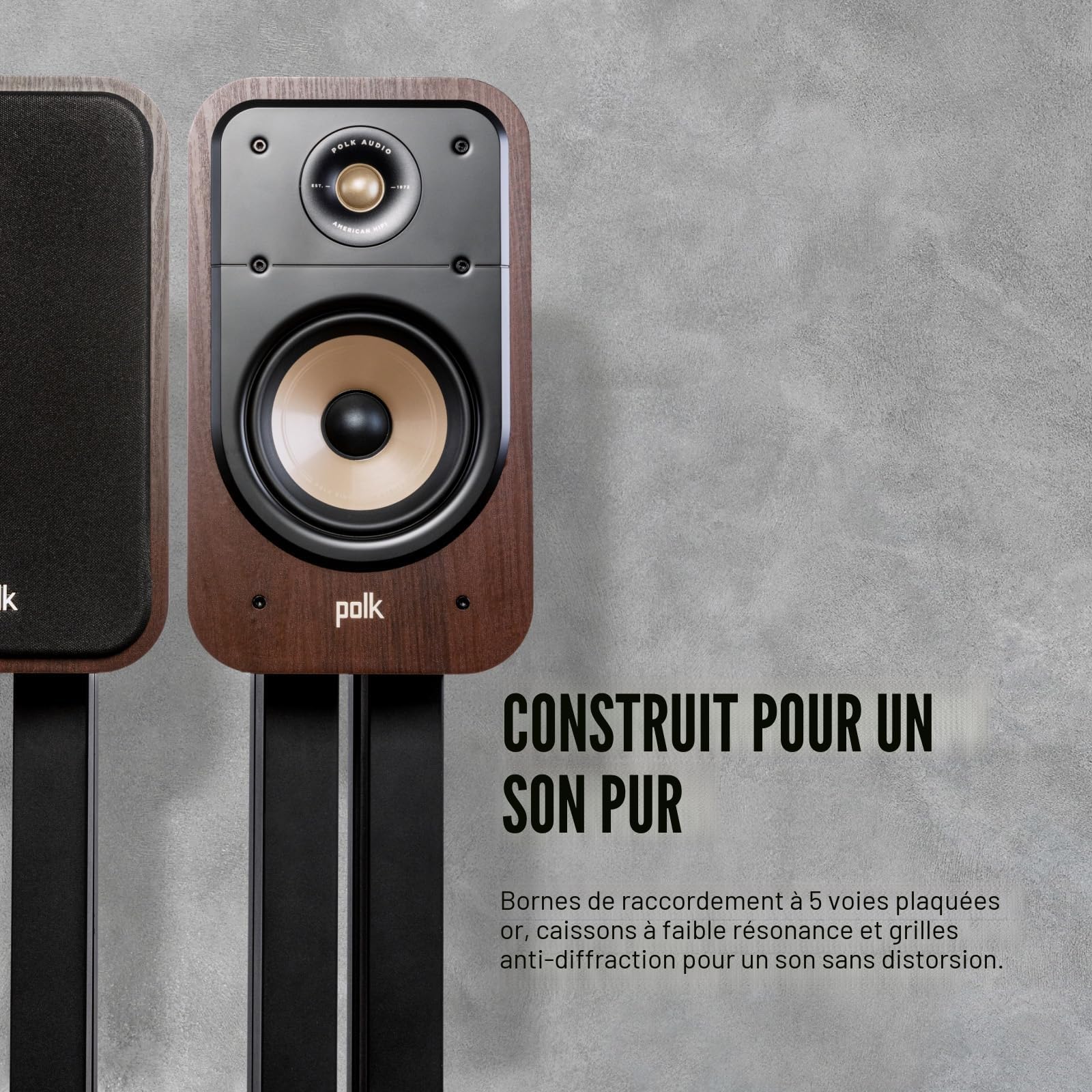 Polk Audio Signature Elite ES20 Enceintes Bibliothèque Hi-Res, Compatibles Dolby Atmos/DTS:X (Paire) - Blanches