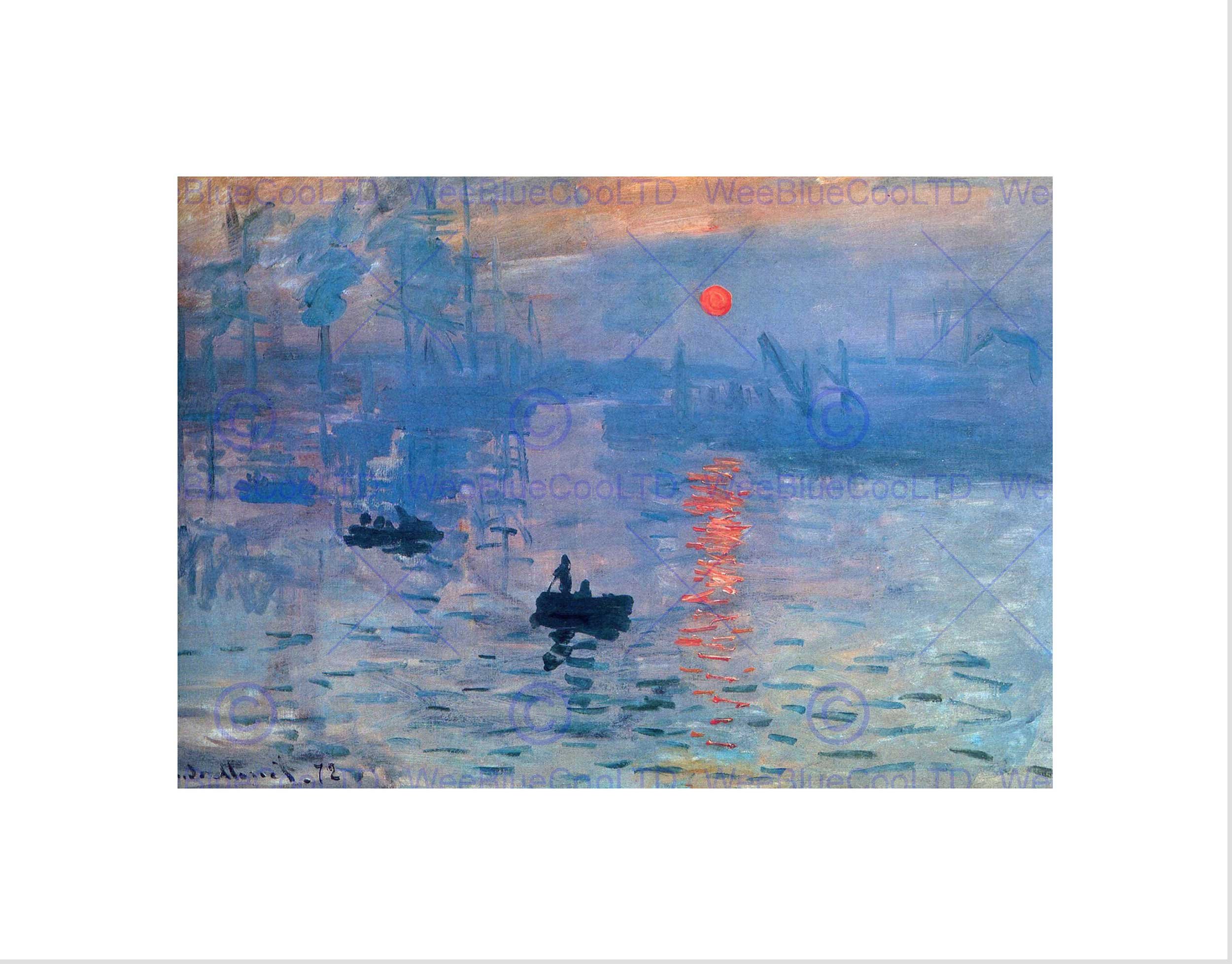 Wee Blue Coo Claude Monet Impression Sunrise Old Master Wall Art Print