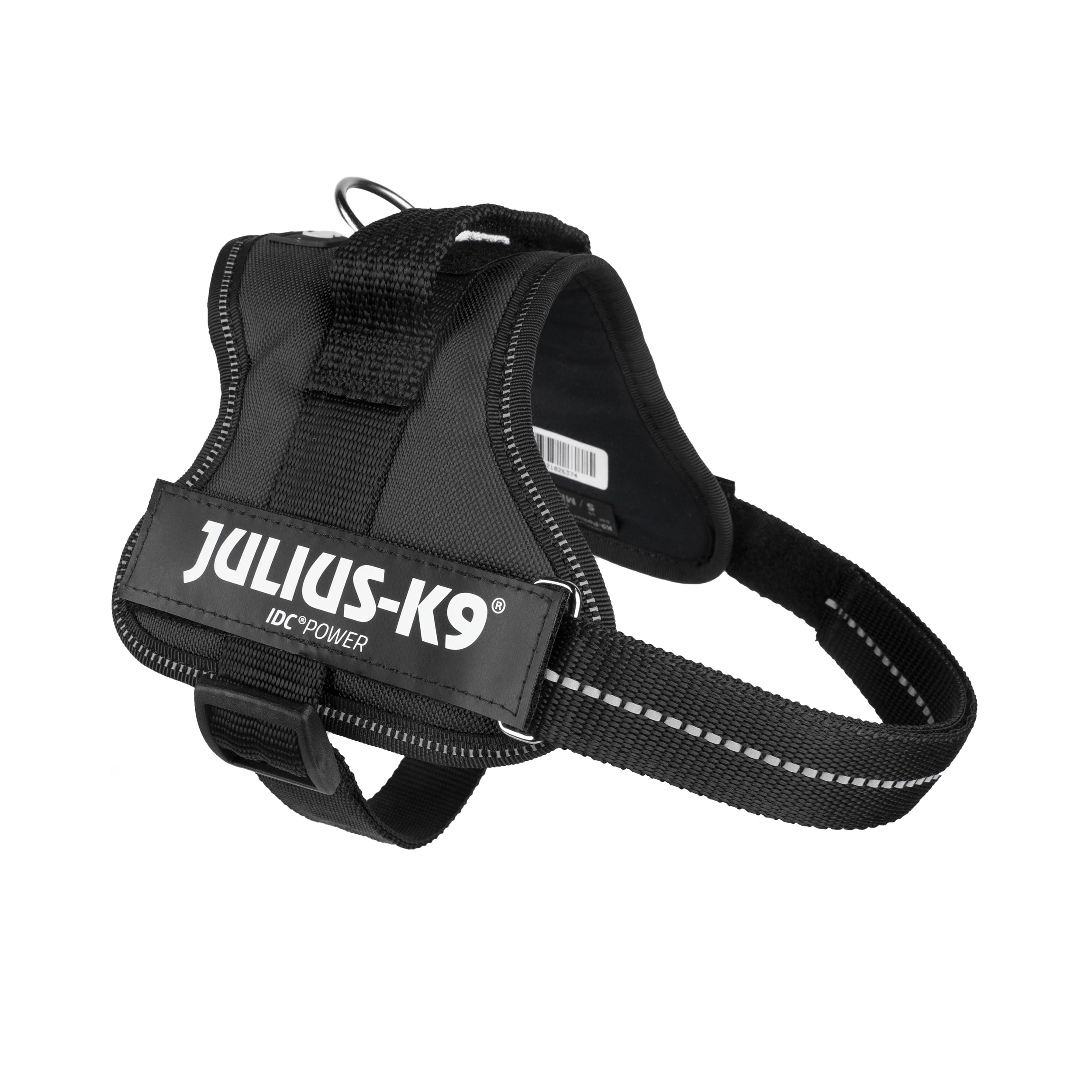 K9 Powergeschirr Original Julius-K9 Hundegeschirr für Diensthunde inkl. 2 Stück Klettsticker mit Wunschtext gratis (Schwarz, S/Mini (Brust: 49-67 cm))