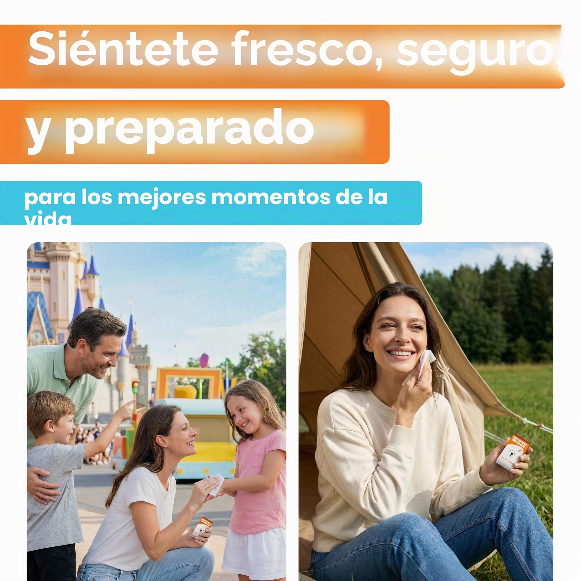 Impossibly Compact Toallitas de viaje – 99.5% de agua – seguras para pieles sensibles e hipoalergénicas, resellables, gruesas y duraderas – para adultos y niños – sin perfume, paquete de 10 unidades