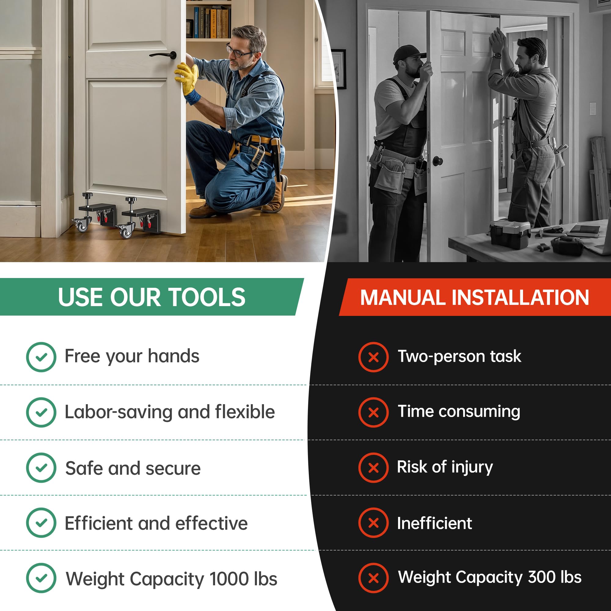 Snapklik.com : Door Installation Tool Kit - 2 Pcs Door Installation Dolly
