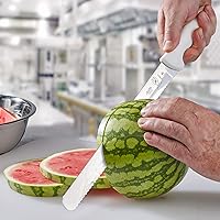 Vista 6 de Mercer Culinary Ultimate White - Cuchillo rebanador de 12" con borde ondulado