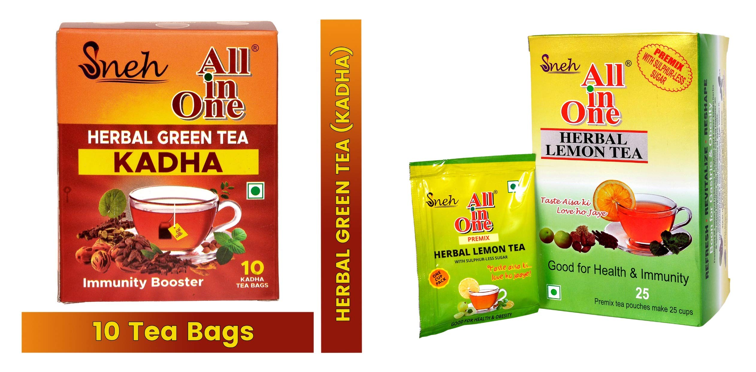 All in One Combo Pack Of Herbal Green Tea Kadha+ Herbal Lemon Tea With Sulphurless Sugar|Immunity Booster|Antioxidants Properties|Made With Pure Ayurvedic Herbs - Bags, 500 Gram (B089W2WCZP) Amazon Price History, Amazon Price Tracker