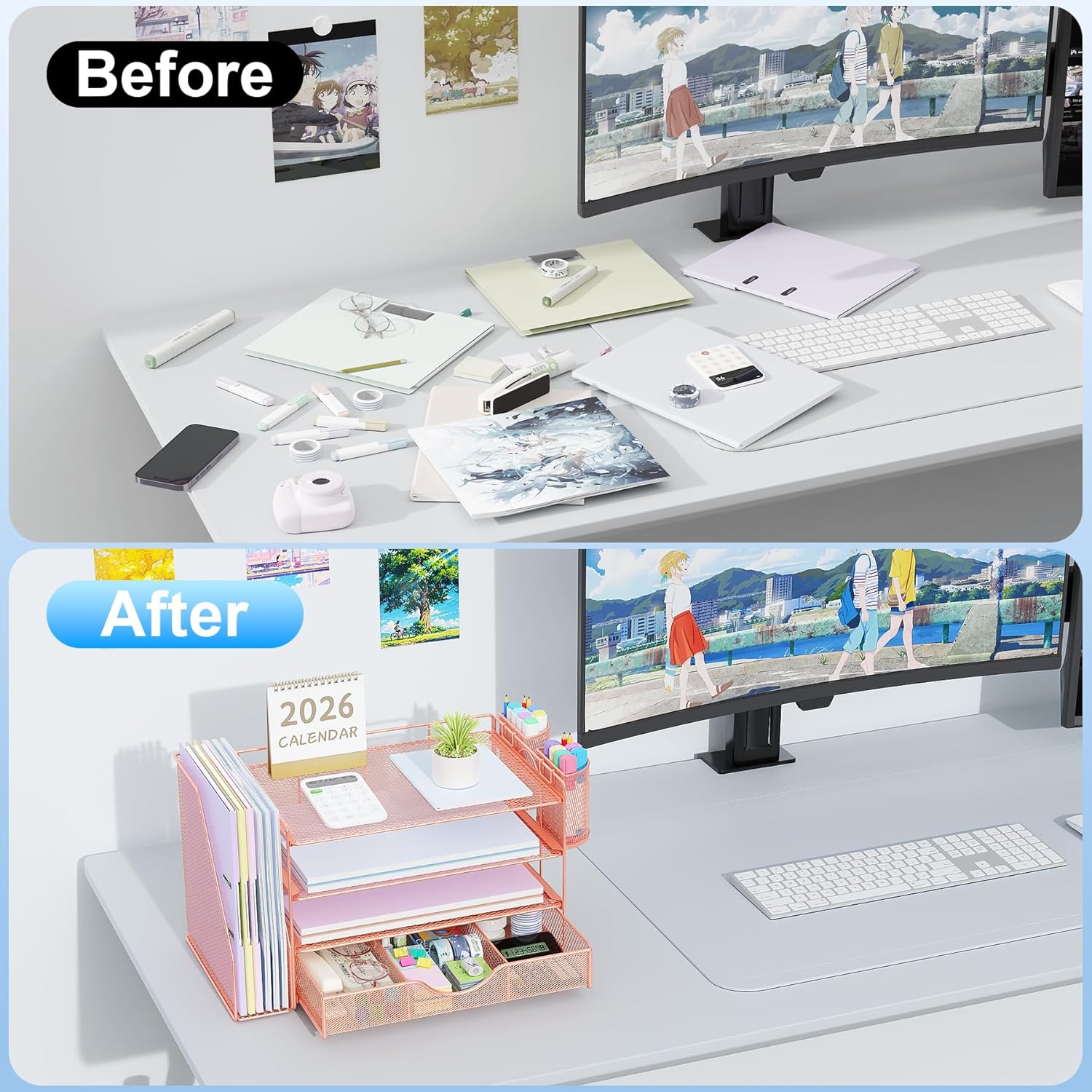 Transform Your Workspace: Review of the Gianotter Rose Gold Desk Organizers