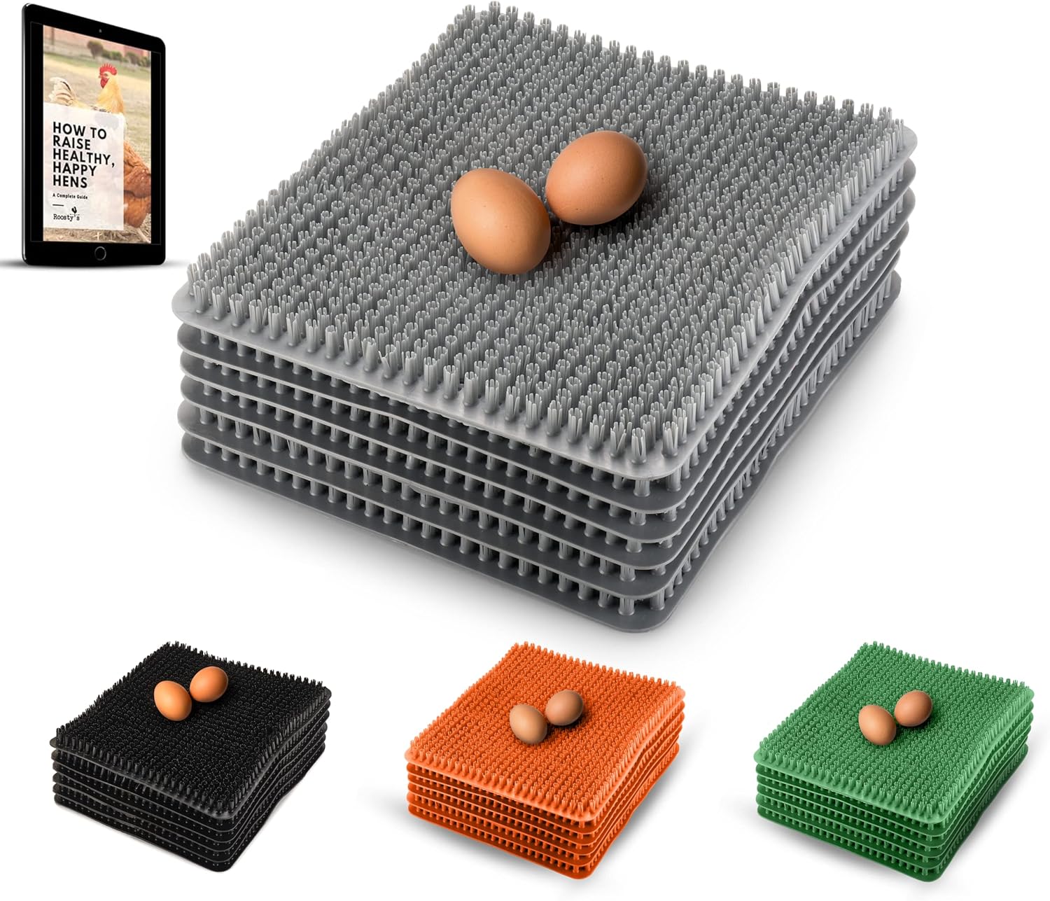 Roosty's Chicken Nesting Box Pads Gray x6 Washable