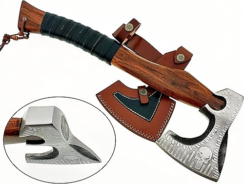 Miniatura 2 de Hoja de acero al carbono Hacha Viking Hacha Hacha Tomahawk Cuchillo de caza Camping al aire libre. SM144