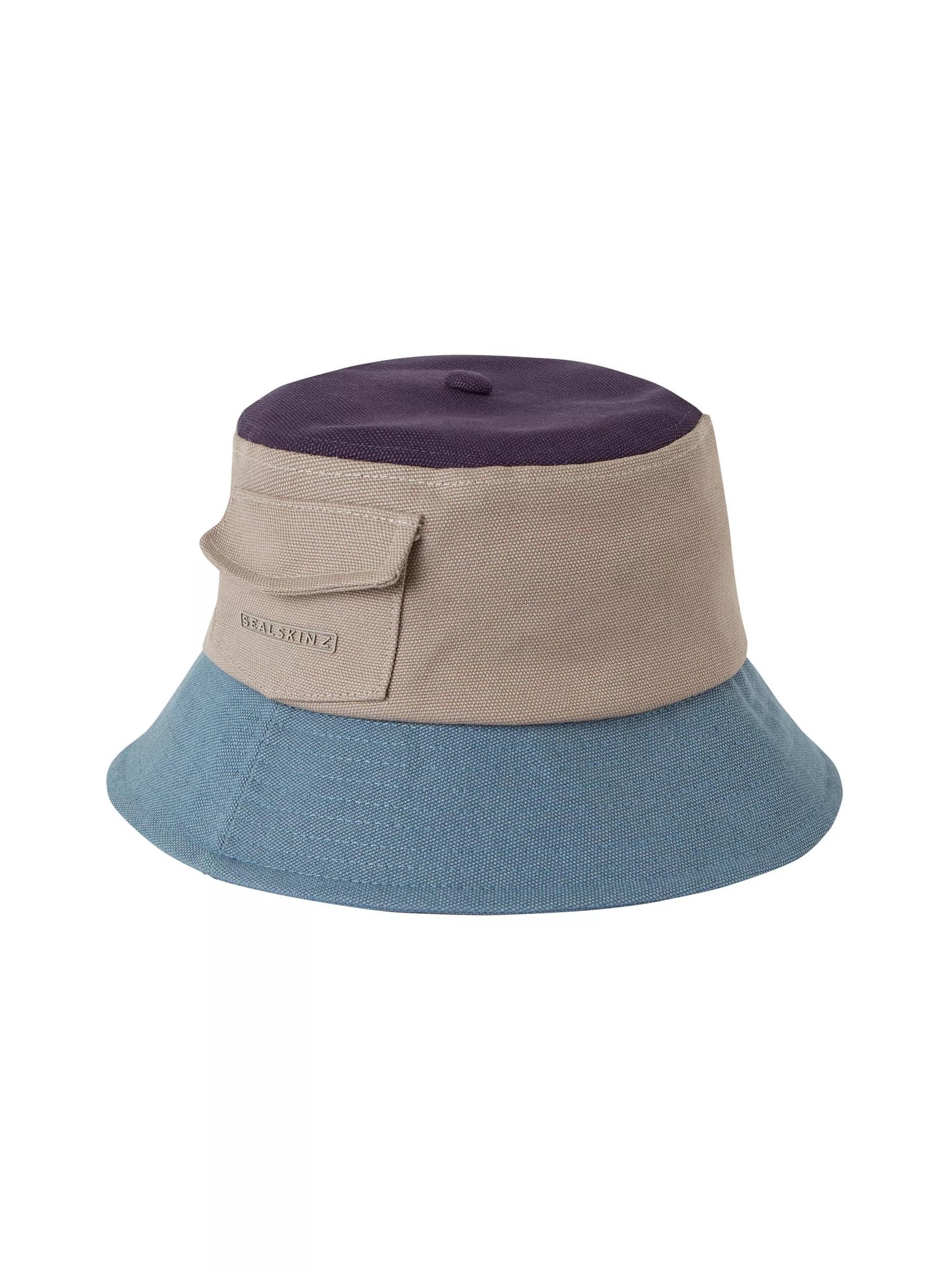 Seal Skinz Unisex Beige/Blue Adults Lynford Waterproof Bucket Hat
