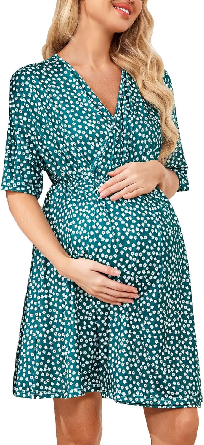 Camisón Ekouaer para maternidad, vestido de noche, de lactancia, para mujer