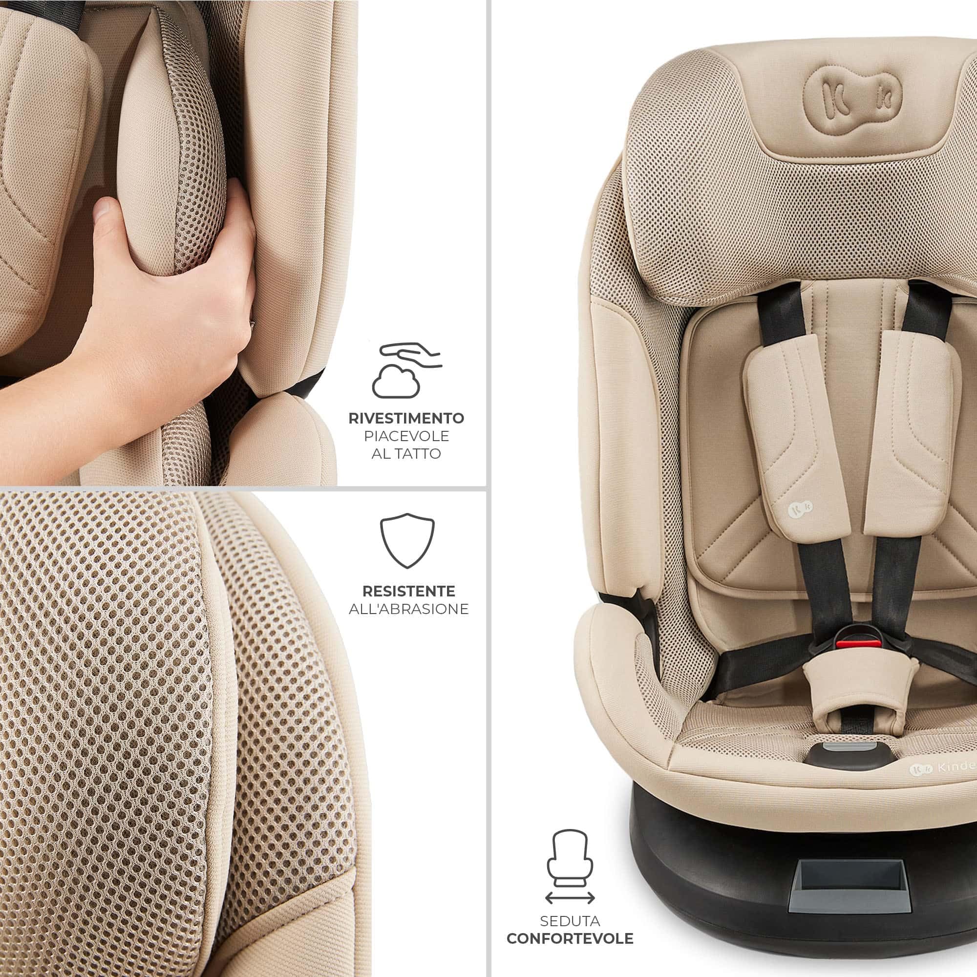 Kinderkraft XPEDITION 3 I-SIZE 40-150 cm, Seggiolino auto 0-36 kg, 360 girevole, Isofix Base, Reclinabile Posizione sdraiata, Poggiatesta regolabile, Gruppo 0 1 2 3, SPS+, H-GUARD+, Nero