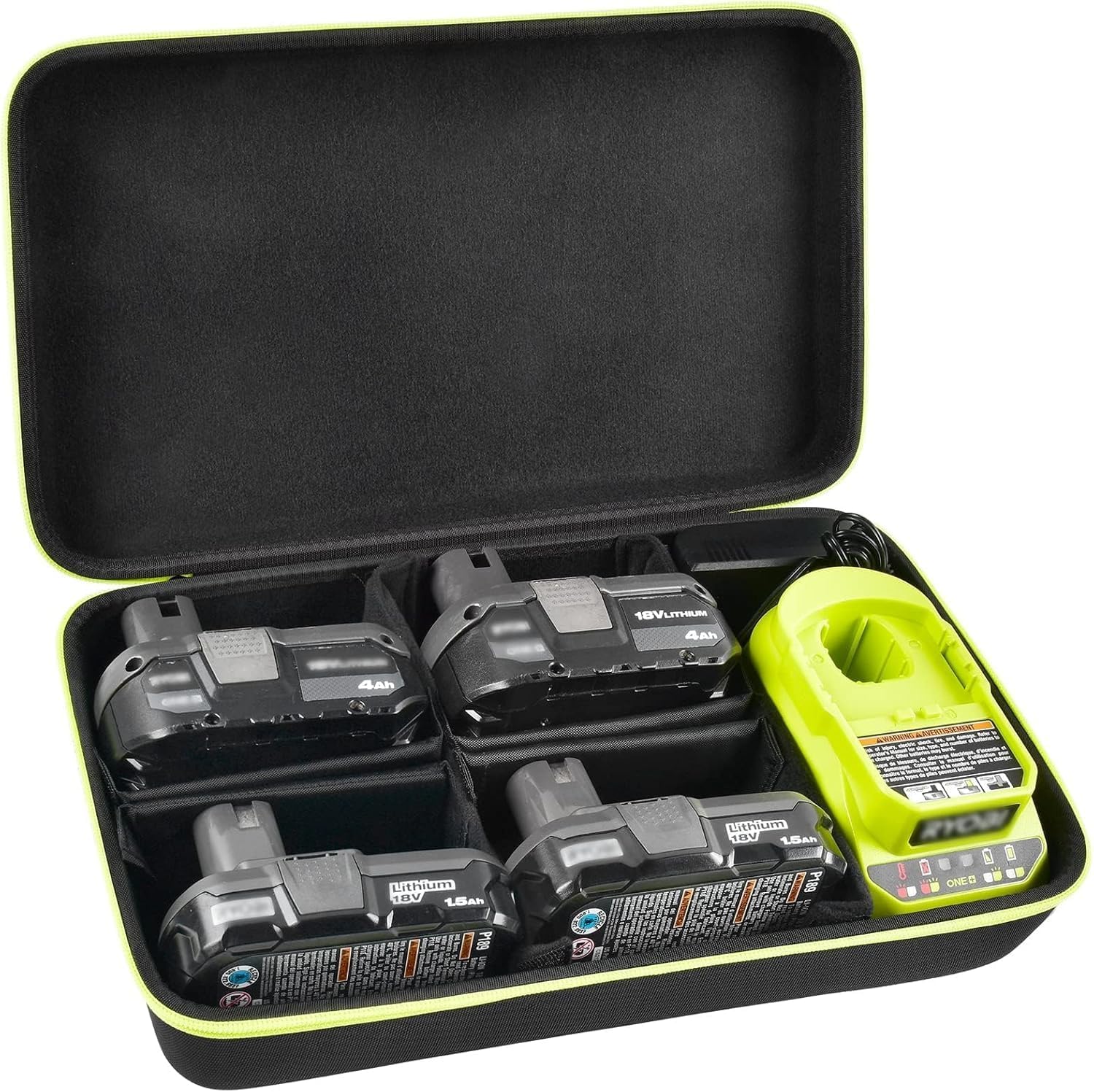 Boîte de rangement Ryobi 18V conteneur avec cloisons pour ranger le garage