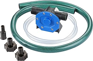 Portable Self Priming Mini Hand Drill Water Transfer Pump Kit with Suction and Discharge Hose for Water Oil Fluid Transfer