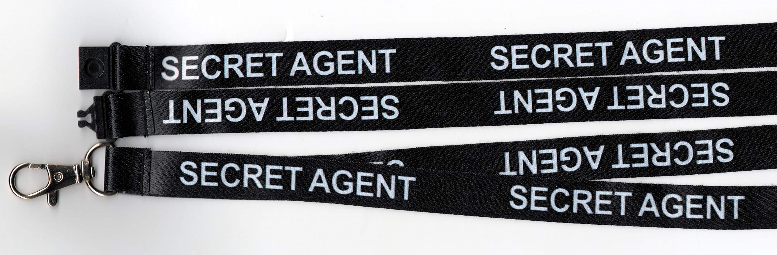 1 Black Secret Agent Printed Fun Safety Neck Breakaway Comedy Lanyard for Work Office: Free UK P&P Ideal for ID Badges!