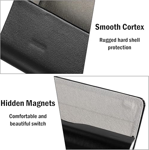 Vista 3 de Estuche rígido para gafas, 1 funda portátil para lentes de sol, ligera, de piel sintética, para gafas