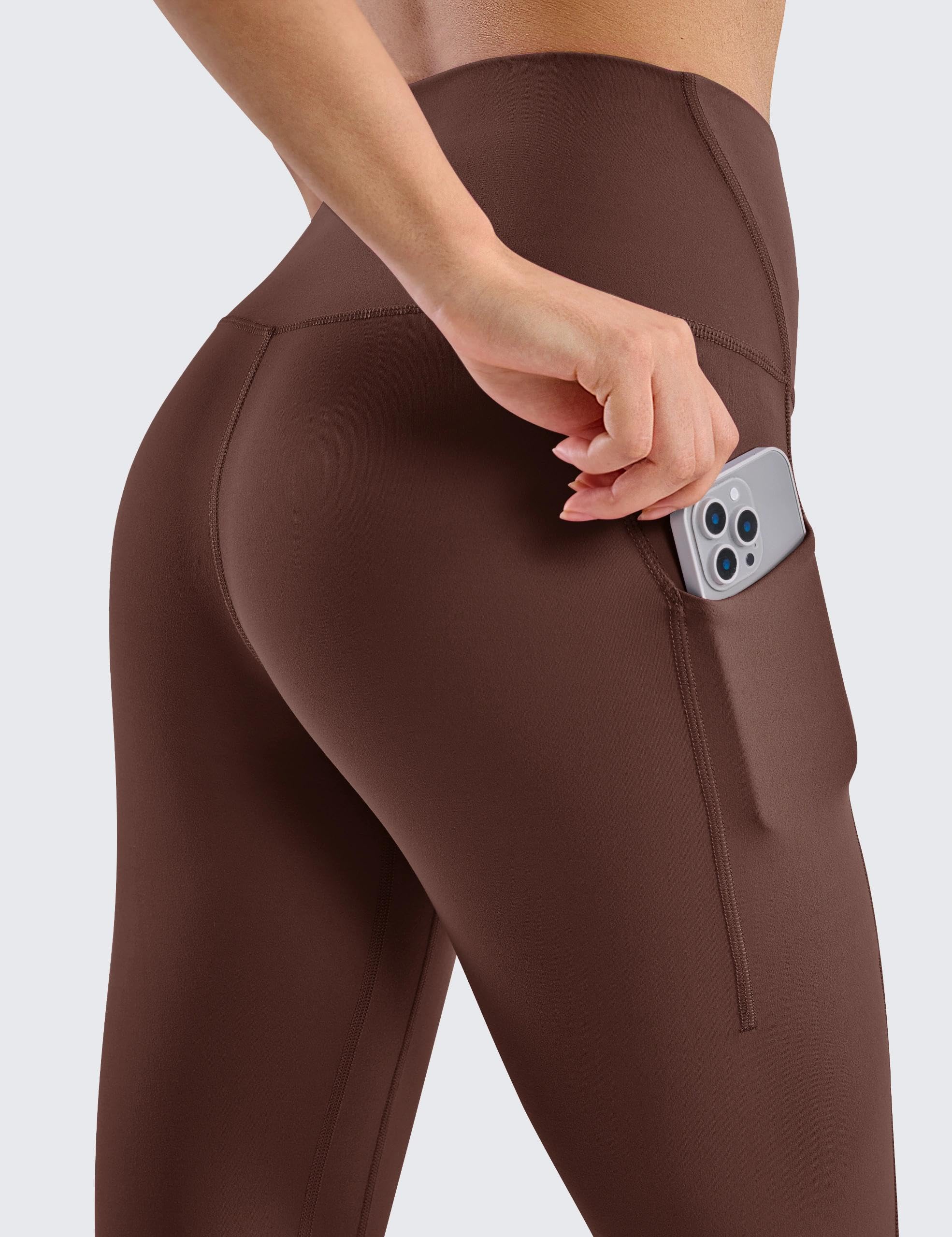 BAYDI Clouduxi Leggings da donna con tasche, a vita alta, 63,5 cm, per allenamento, palestra, yoga