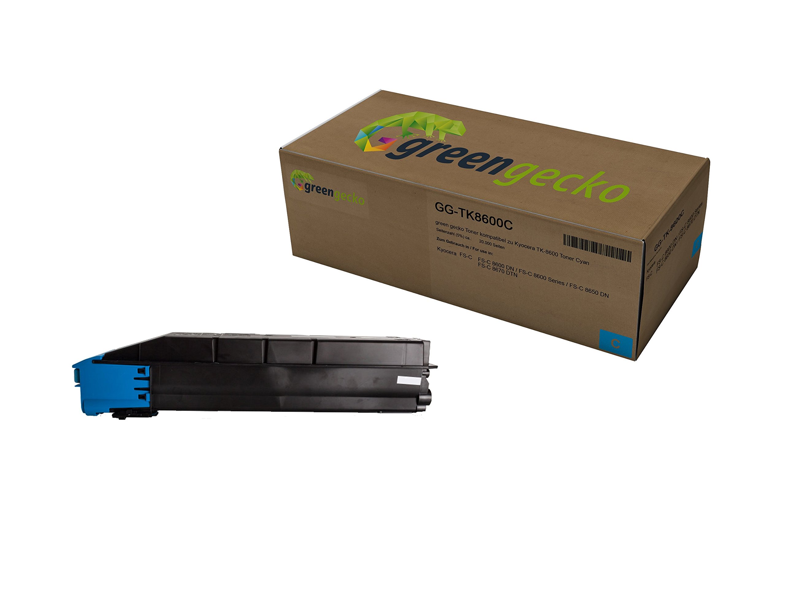 green gecko toner zastępuje Kyocera TK-8600C / 1T02MNCNL0 - do Kyocera FC-C8600DN, FS-C8600Series, FS-C 8650DN, FS-C8670DTN - Cyan