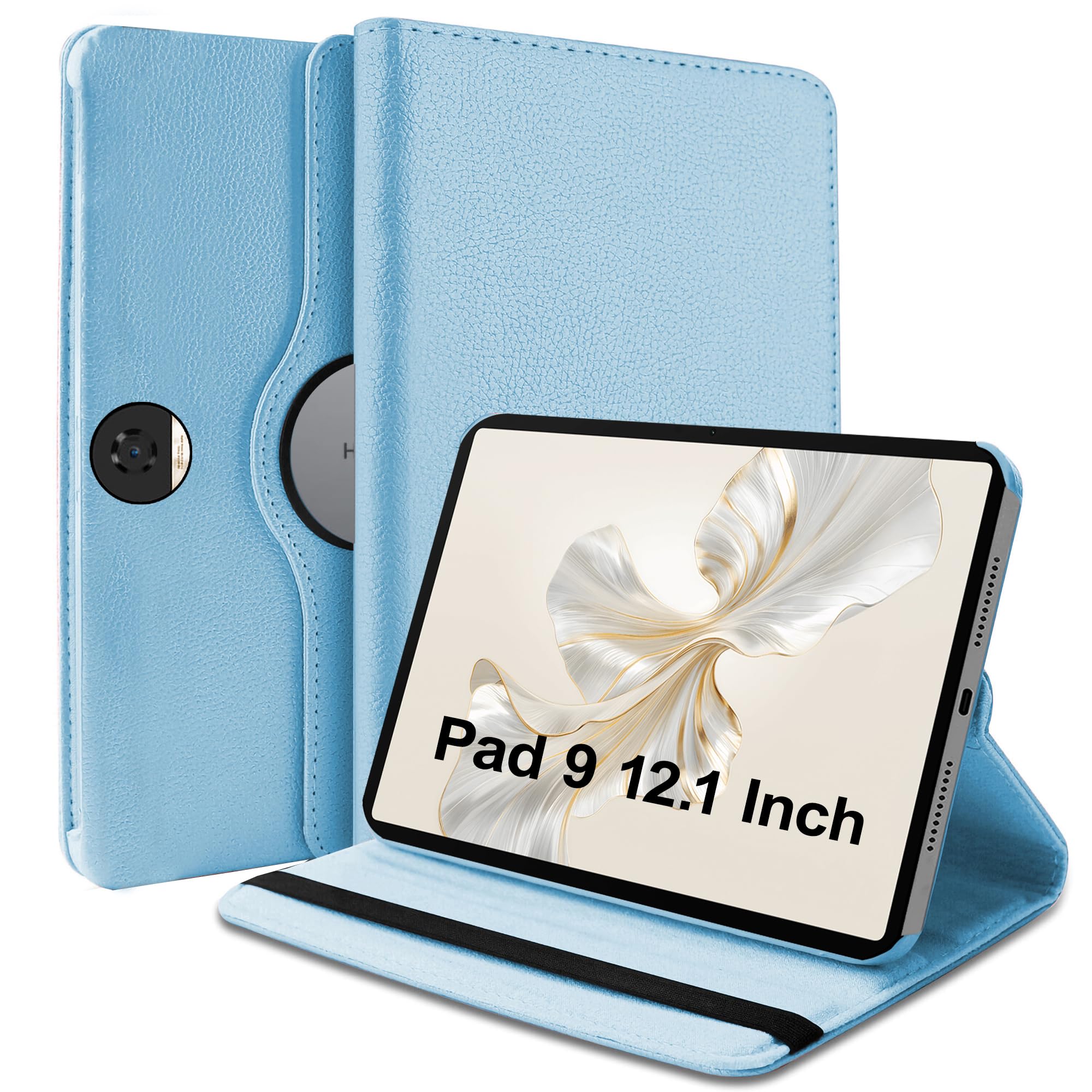 TGK Rotating Cover for Honor Pad 9 12.1 Inch Tablet Leather Flip Case (Sky Blue)-image-20