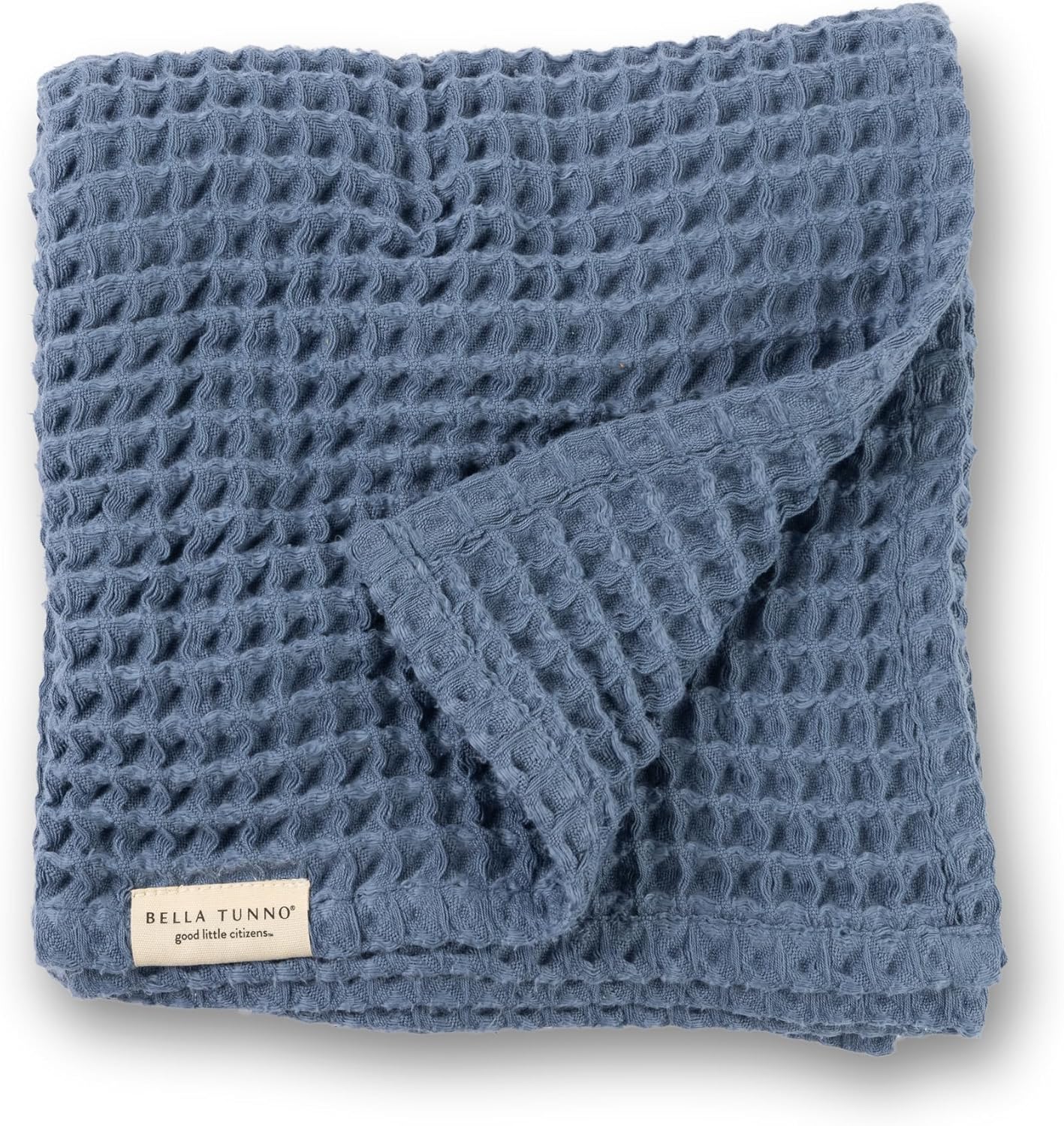 Bella Tunno Waffle Baby Blanket, 100% Cotton, Soft, Breathable & Lightweight, 40" x 40" Swaddle Blanket for Newborns, Infants, Boys & Girls, Cozy Throw for Crib, Stroller, Travel & Nursery (Rain)