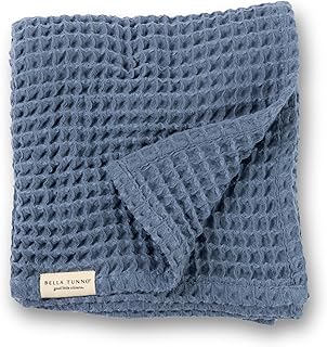 Bella Tunno Waffle Baby Blanket, 100% Cotton, Soft, Breathable & Lightweight, 40" x 40" Swaddle Blanket for Newborns, Infants, Boys & Girls, Cozy Throw for Crib, Stroller, Travel & Nursery (Rain)