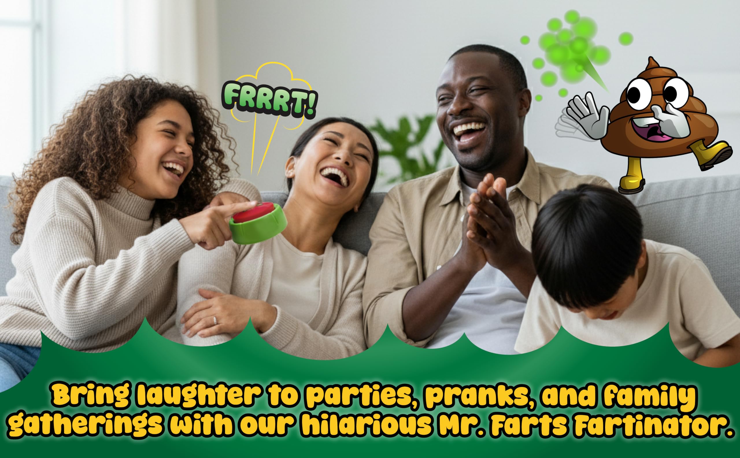 Mr. Farts Button, 101 Hilarious Fart Sounds, Funny Prank Toy & Joke Gift for Kids & Adults, Fart Noise Machine, Gag Button - Image 2